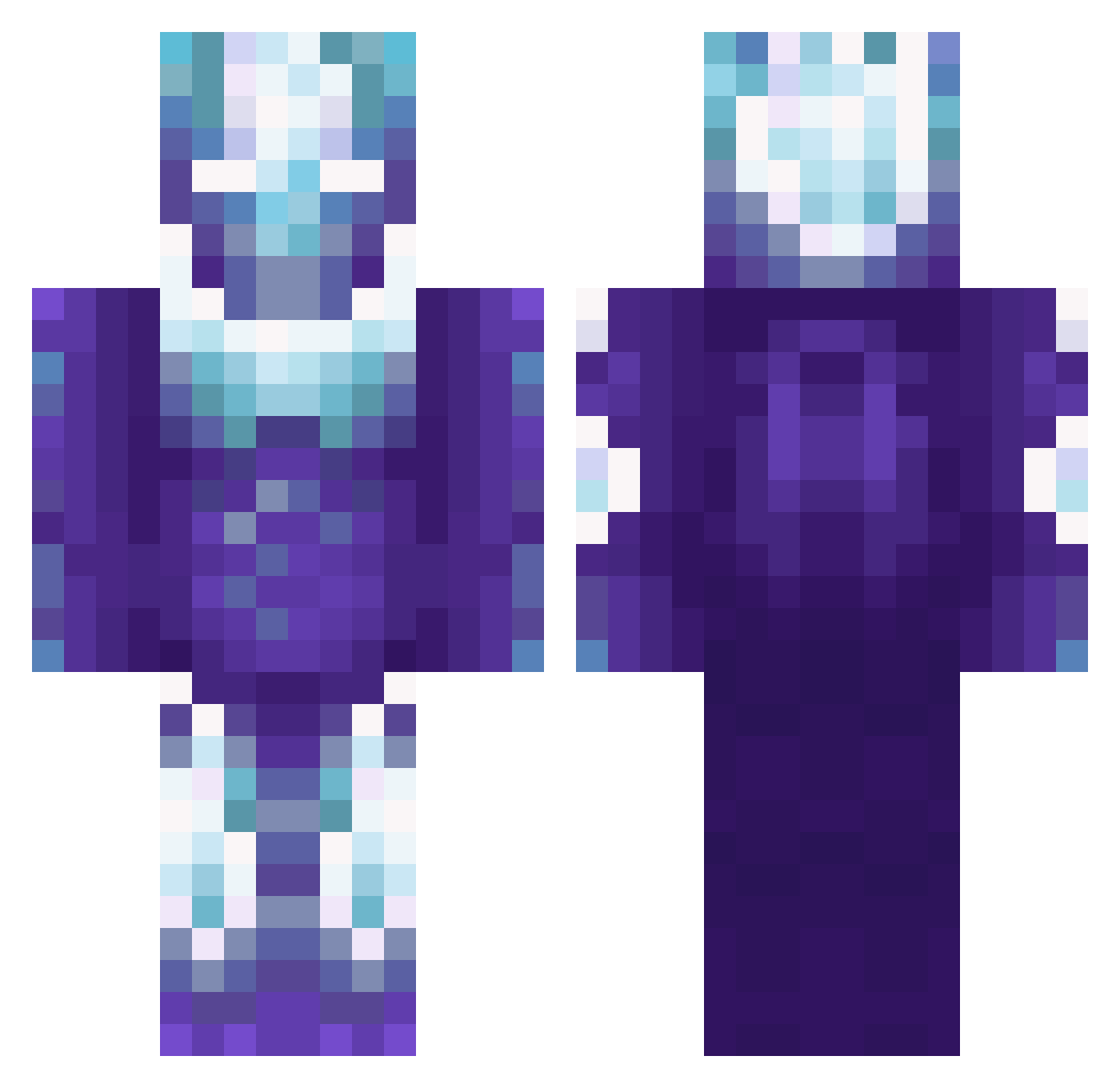 Togeluga Minecraft skin, front and back view