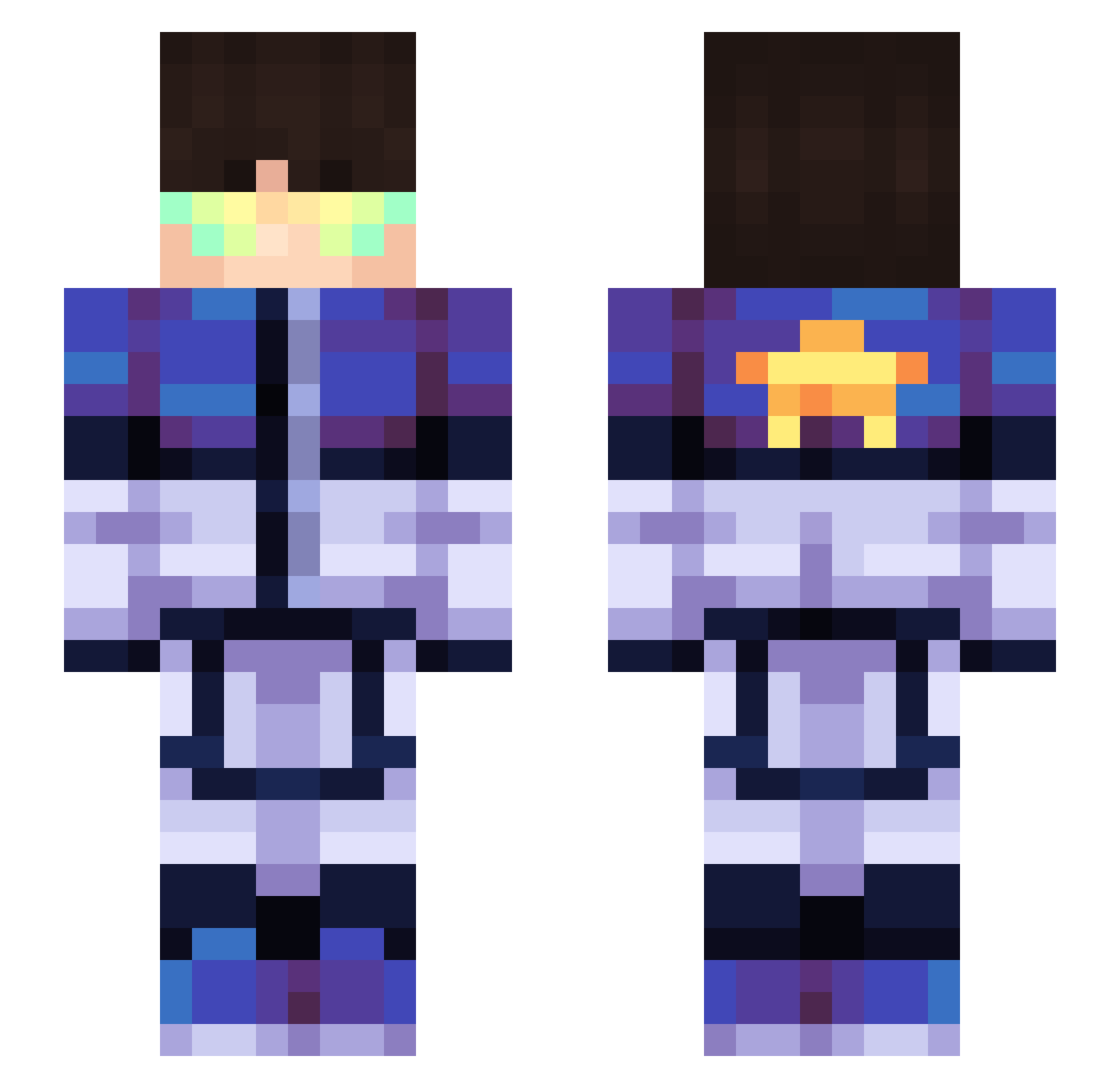 Ursamente Minecraft skin, front and back view