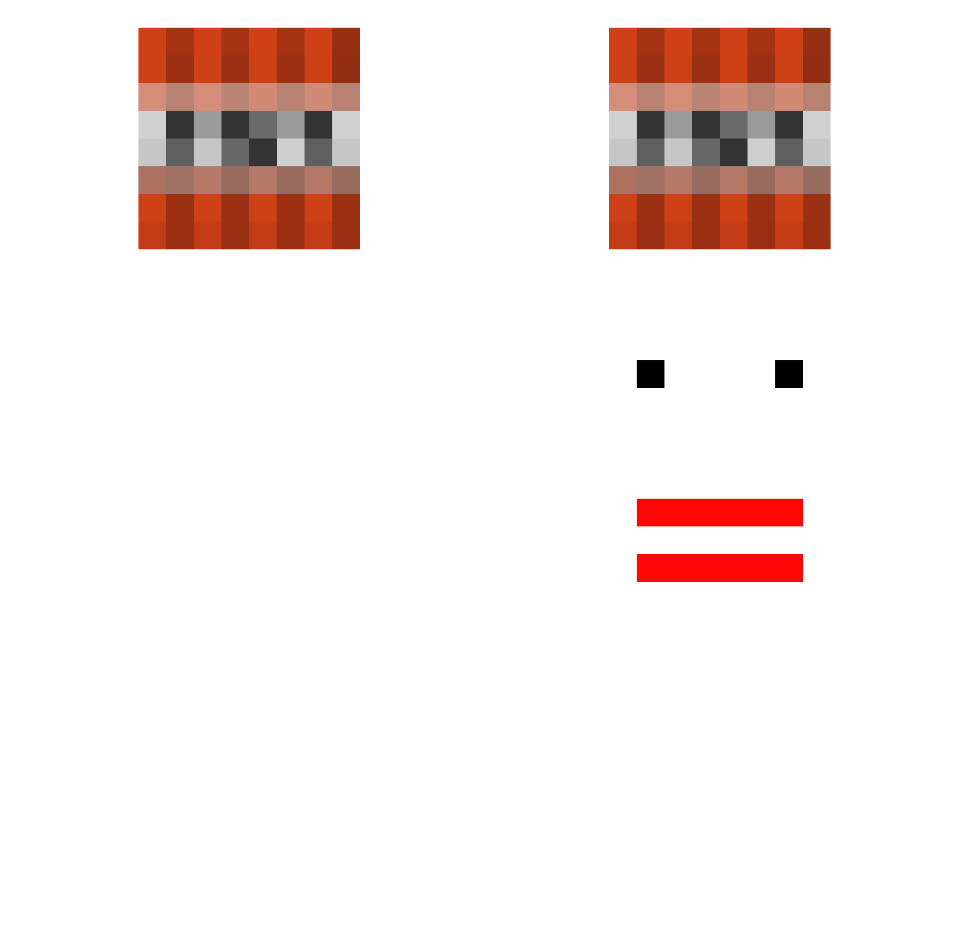 Riolukmooo Minecraft skin, front and back view