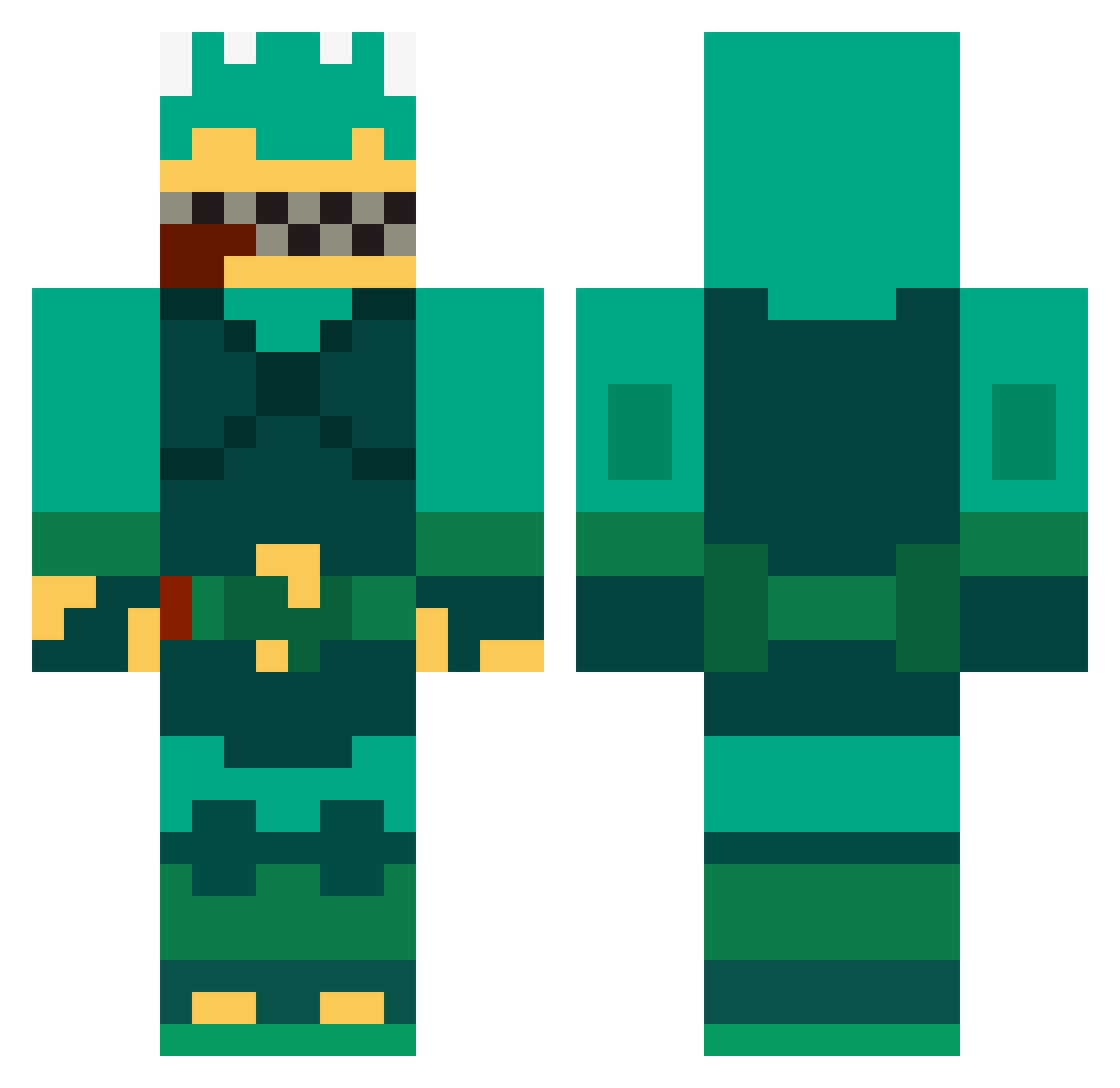 Venomzzx Minecraft skin, front and back view