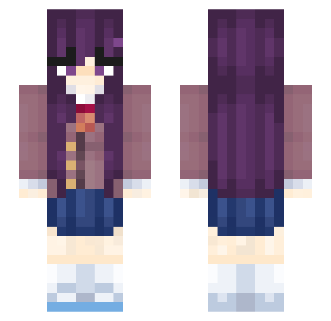 Camaron112 Minecraft skin, front and back view