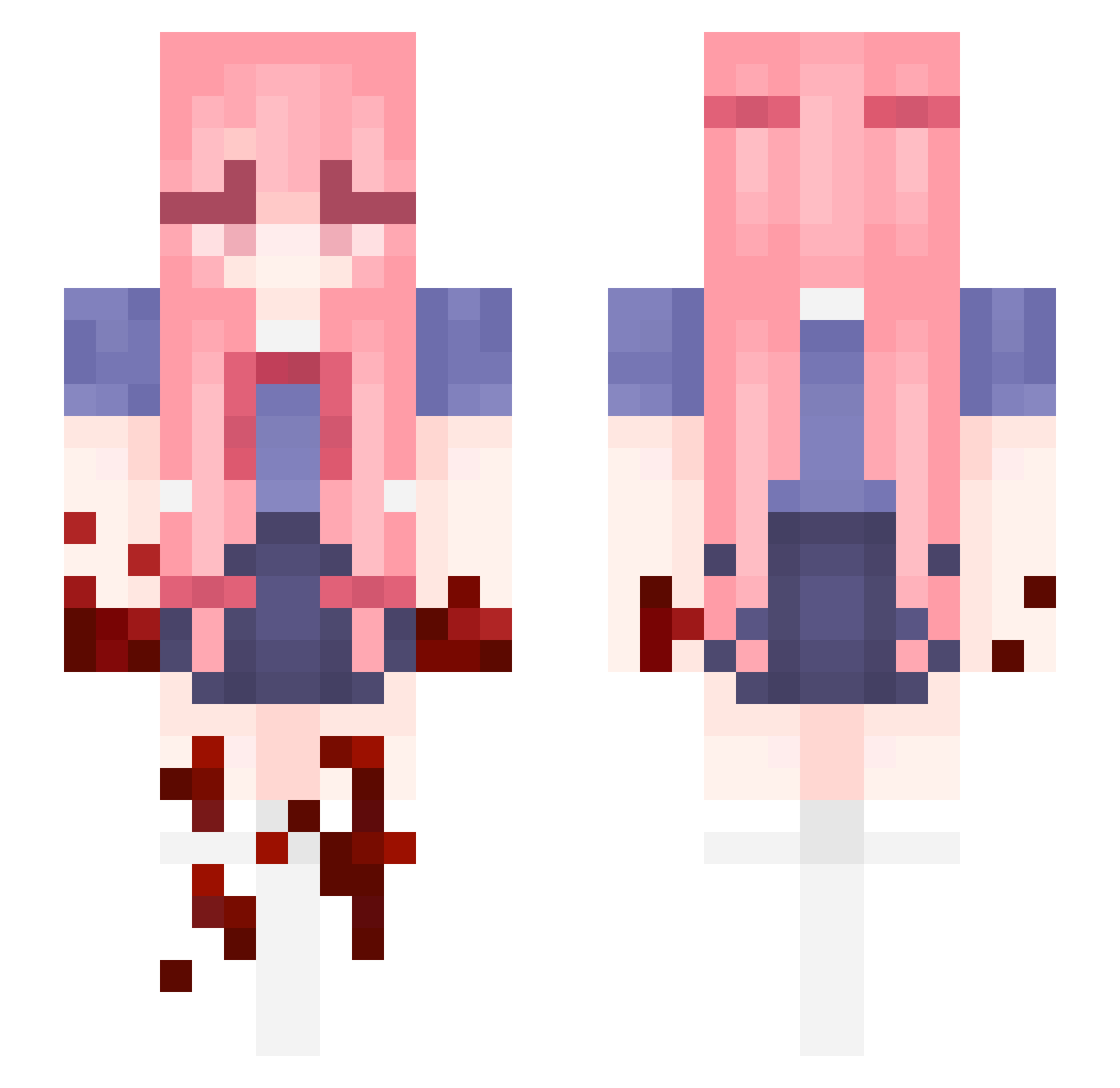 Voltaflop Minecraft skin, front and back view