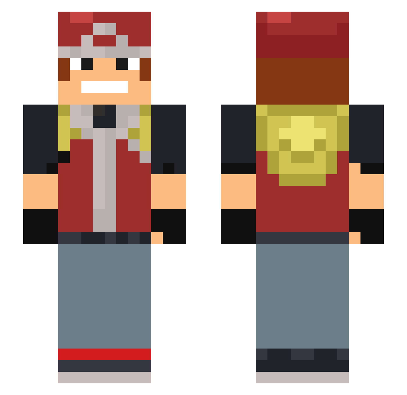 Boronic Minecraft skin, front and back view