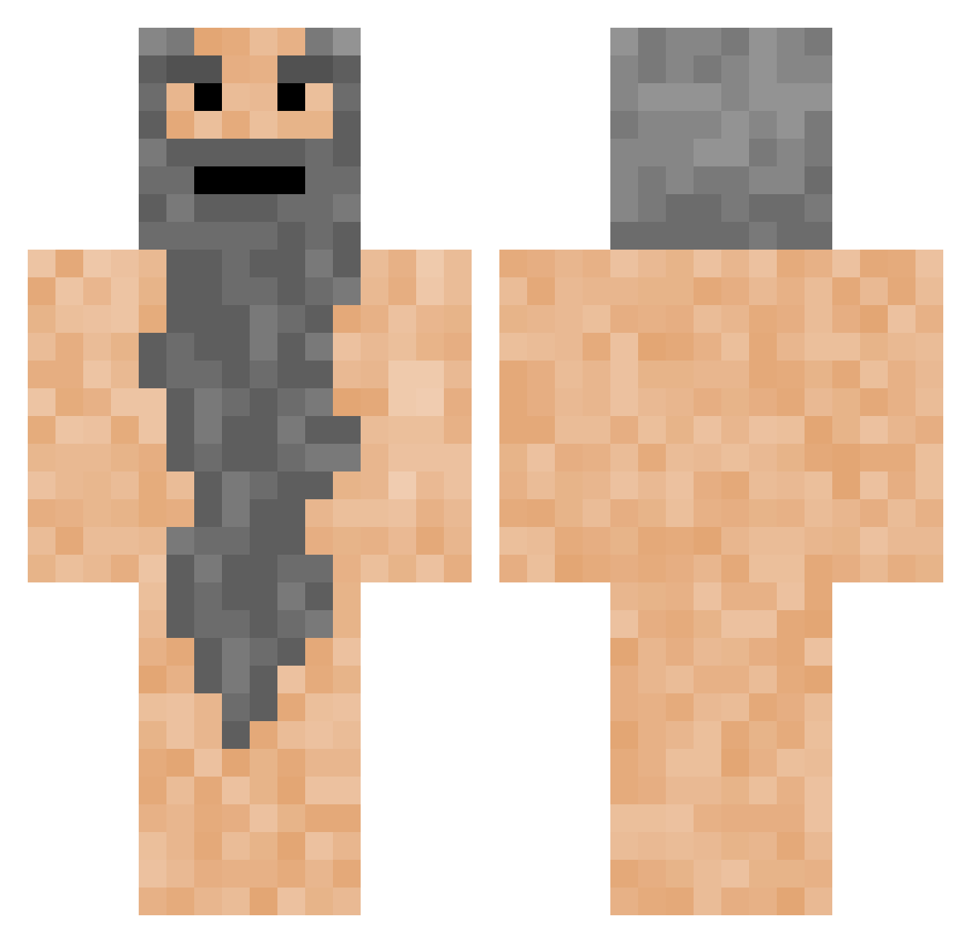 ShadowSteve1184 Minecraft skin, front and back view