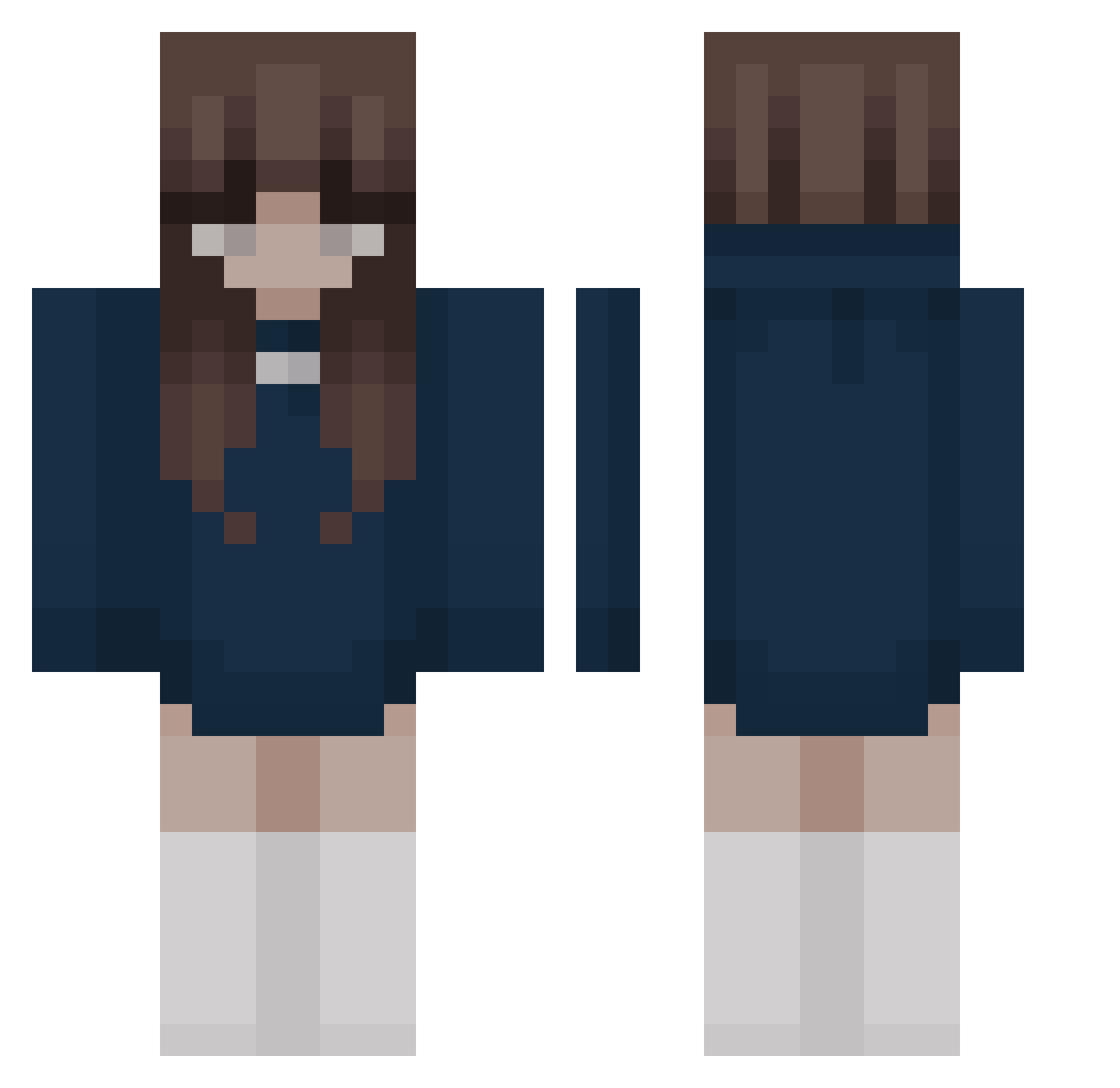 seeara Minecraft skin, front and back view