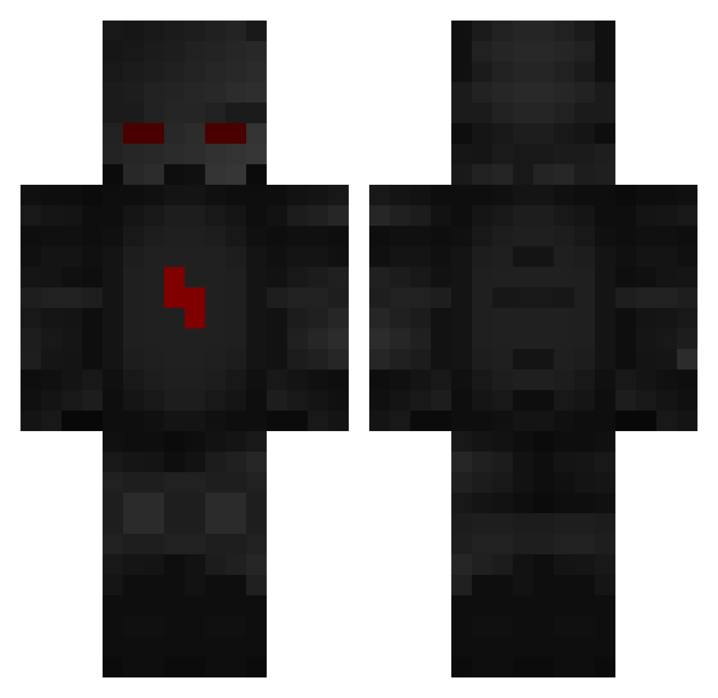 Futuristic Minecraft skin, front and back view