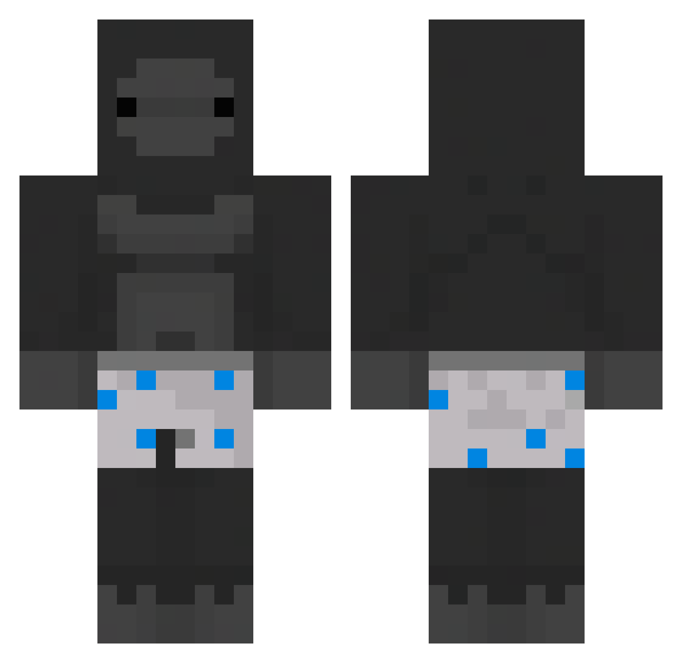 anscodn Minecraft skin, front and back view