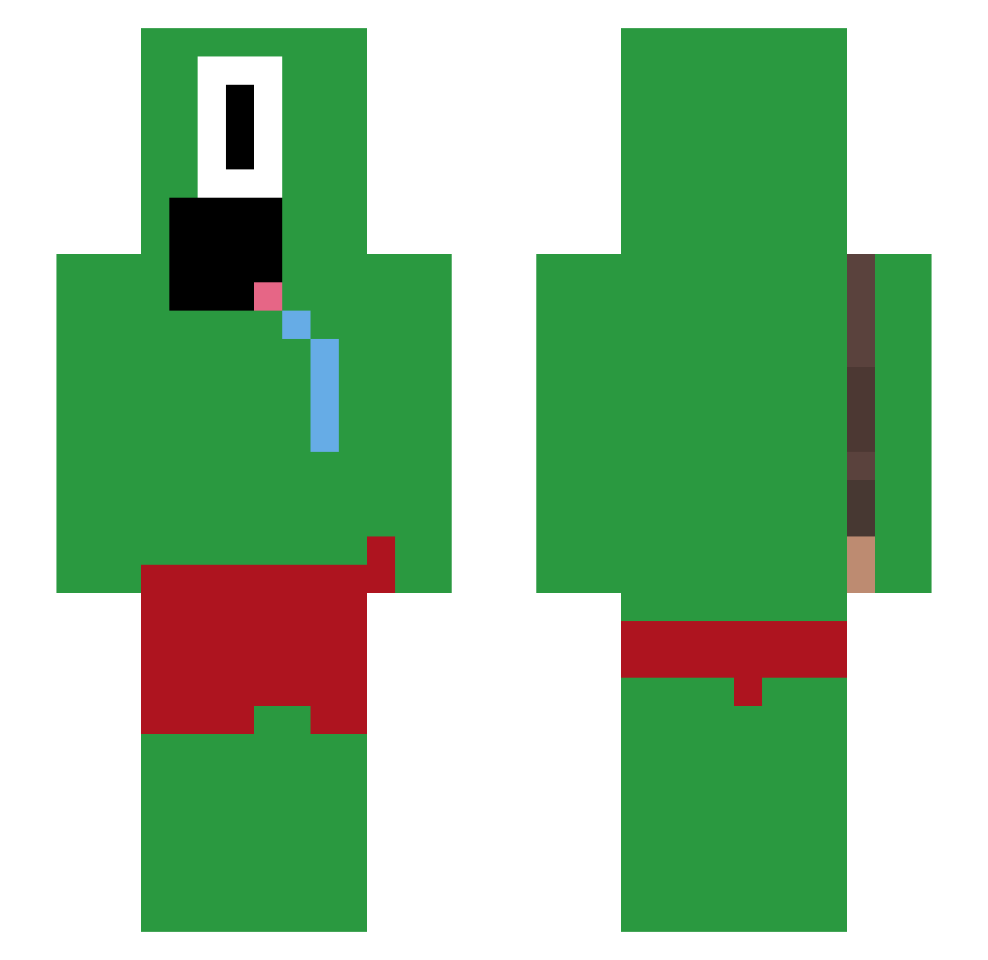 yonashamen Minecraft skin, front and back view
