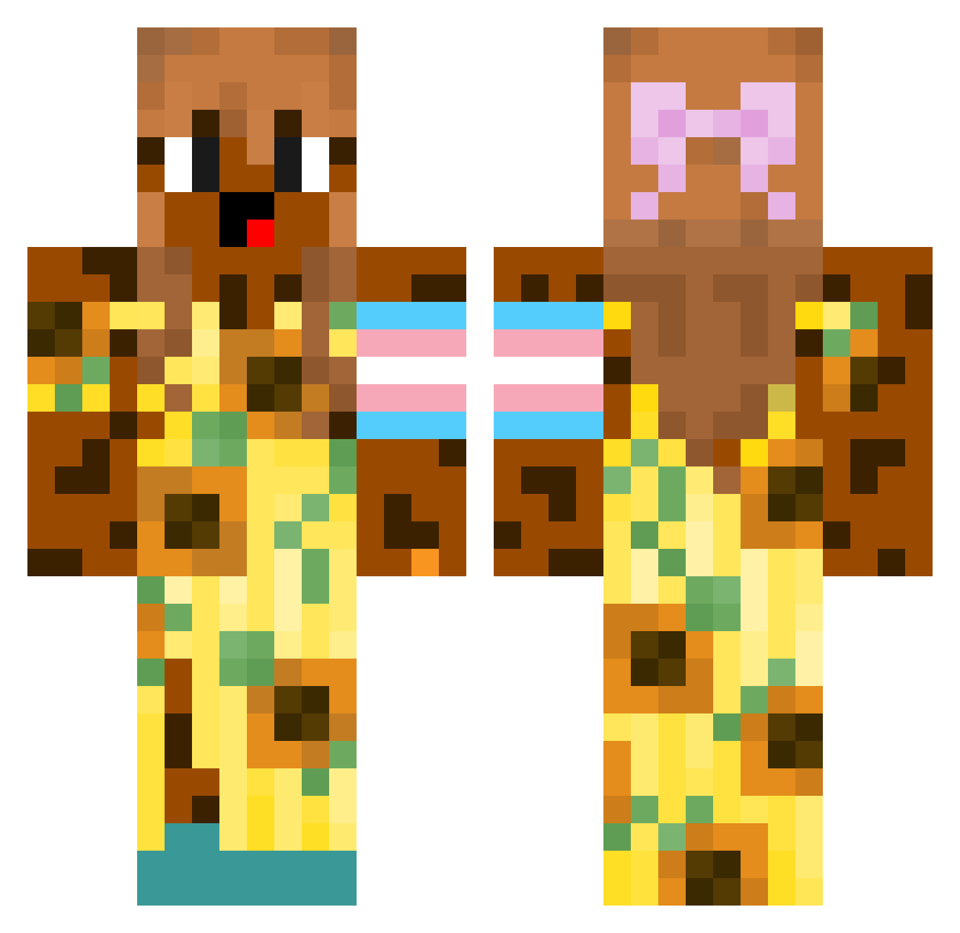 Keksregen Minecraft skin, front and back view