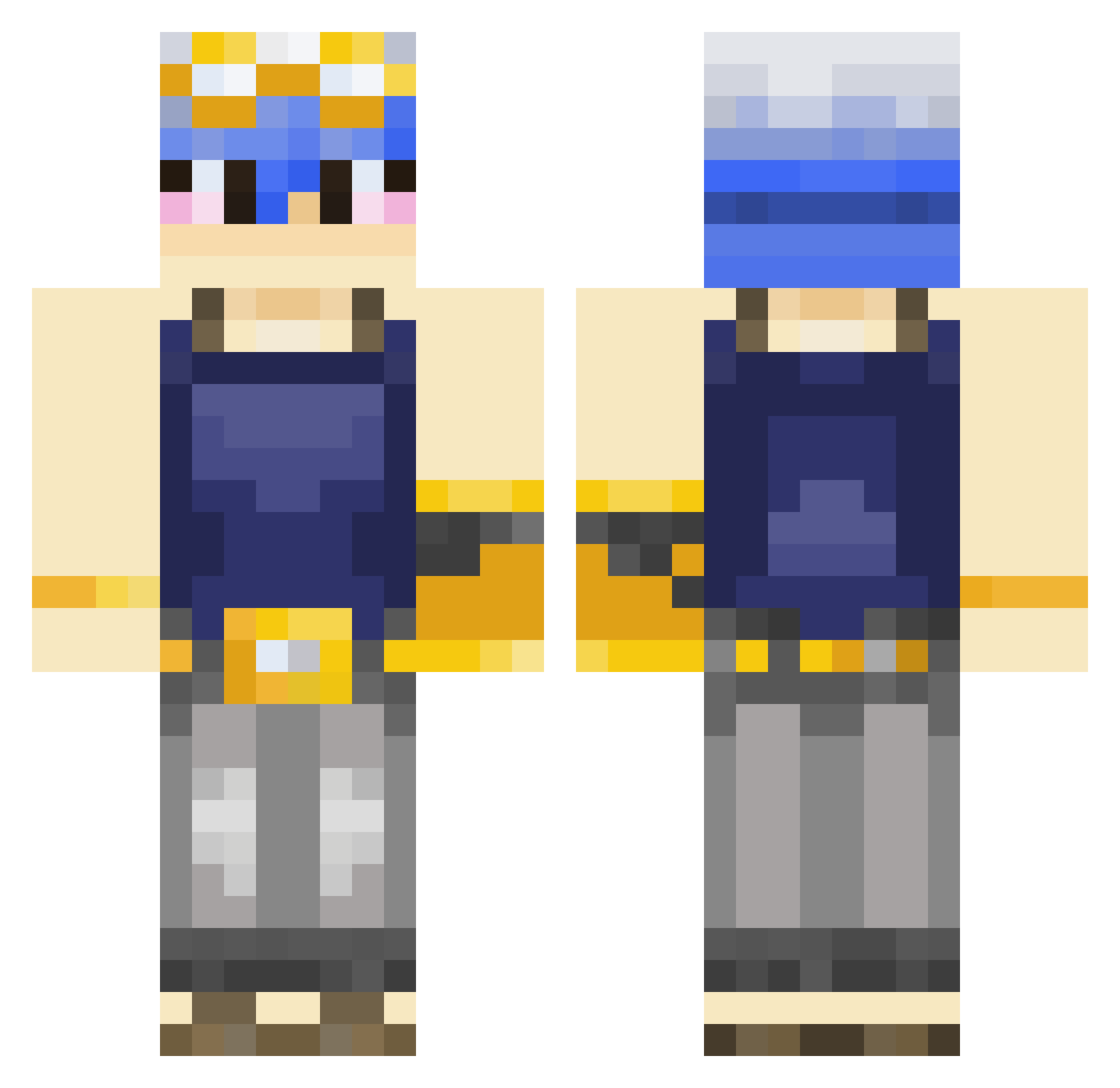 Titorono Minecraft skin, front and back view