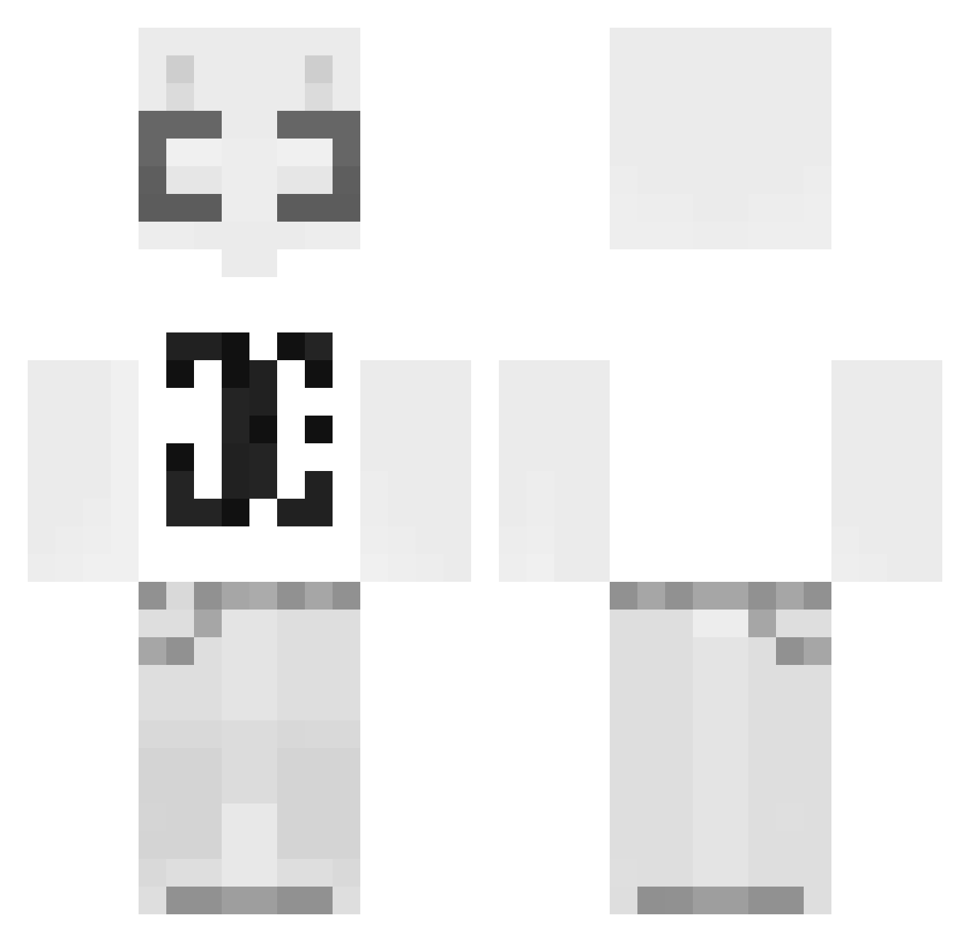 Notpad Minecraft skin, front and back view