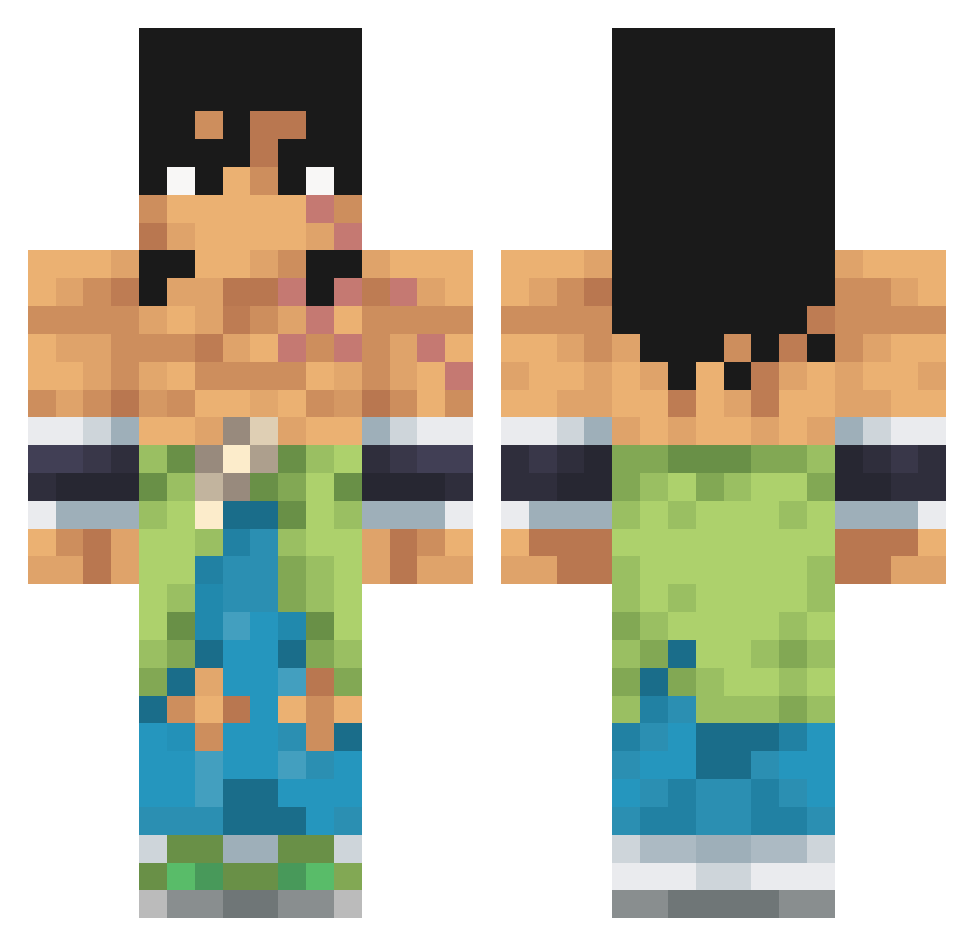 owarii8 Minecraft skin, front and back view