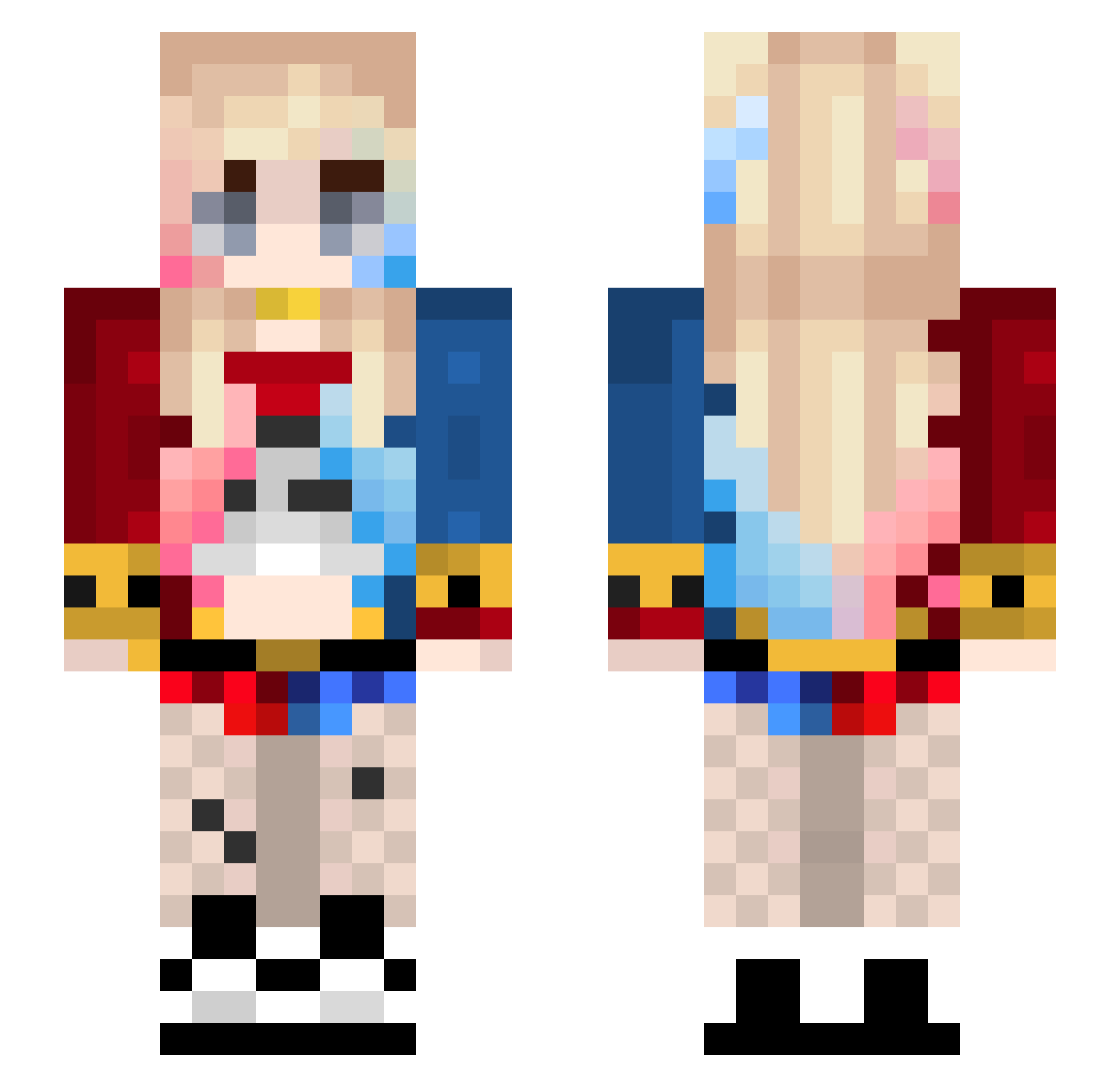 Nebulize Minecraft skin, front and back view