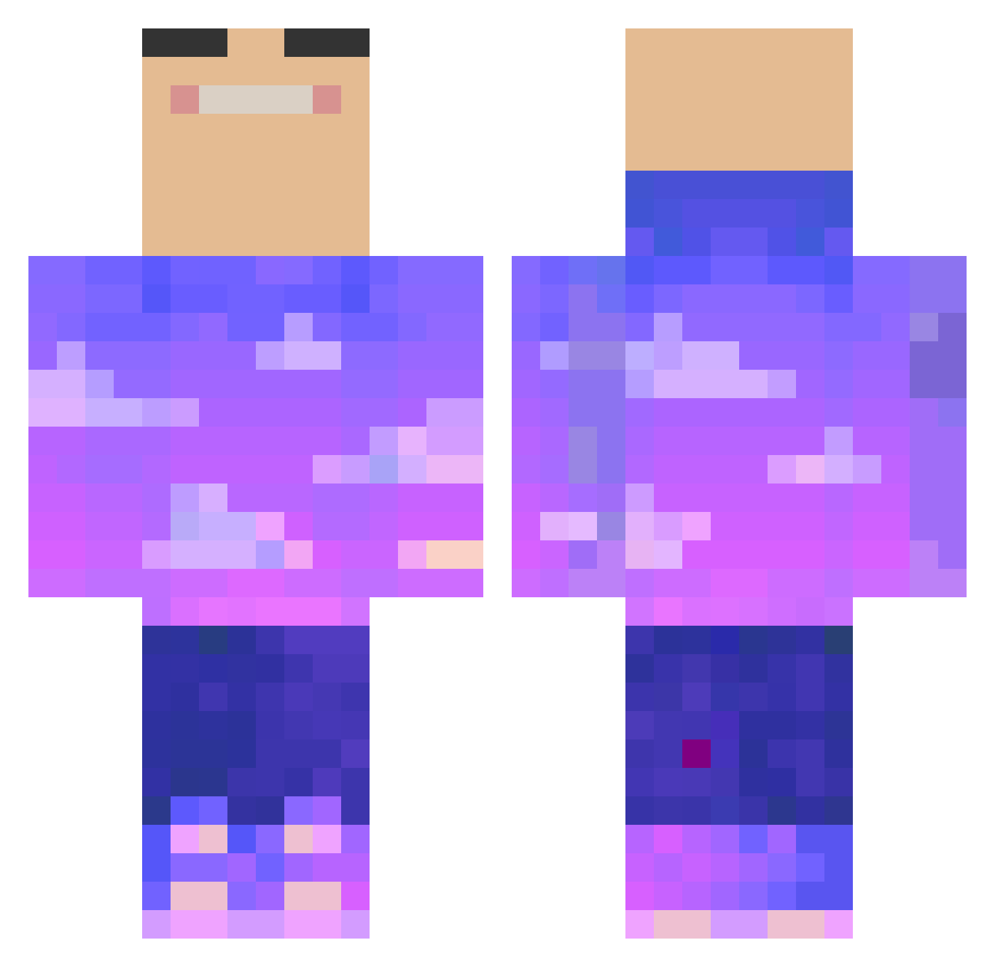 chewbumbolo Minecraft skin, front and back view