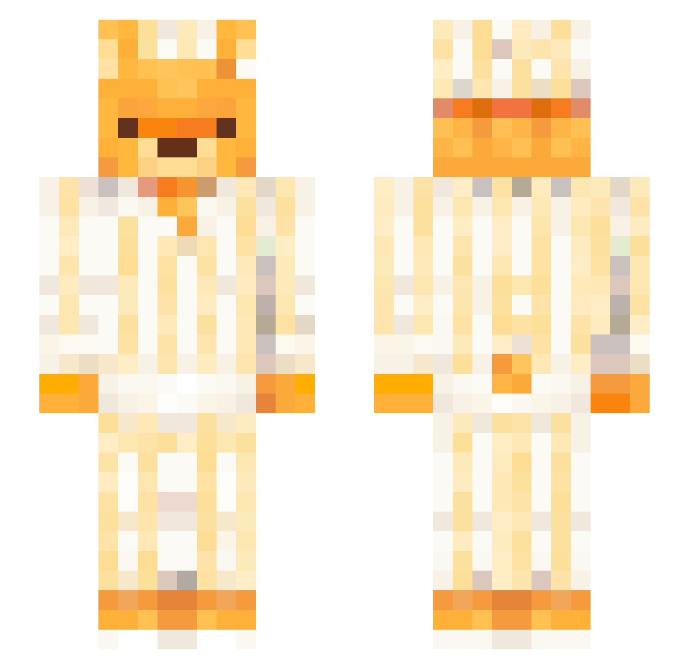 micvha Minecraft skin, front and back view