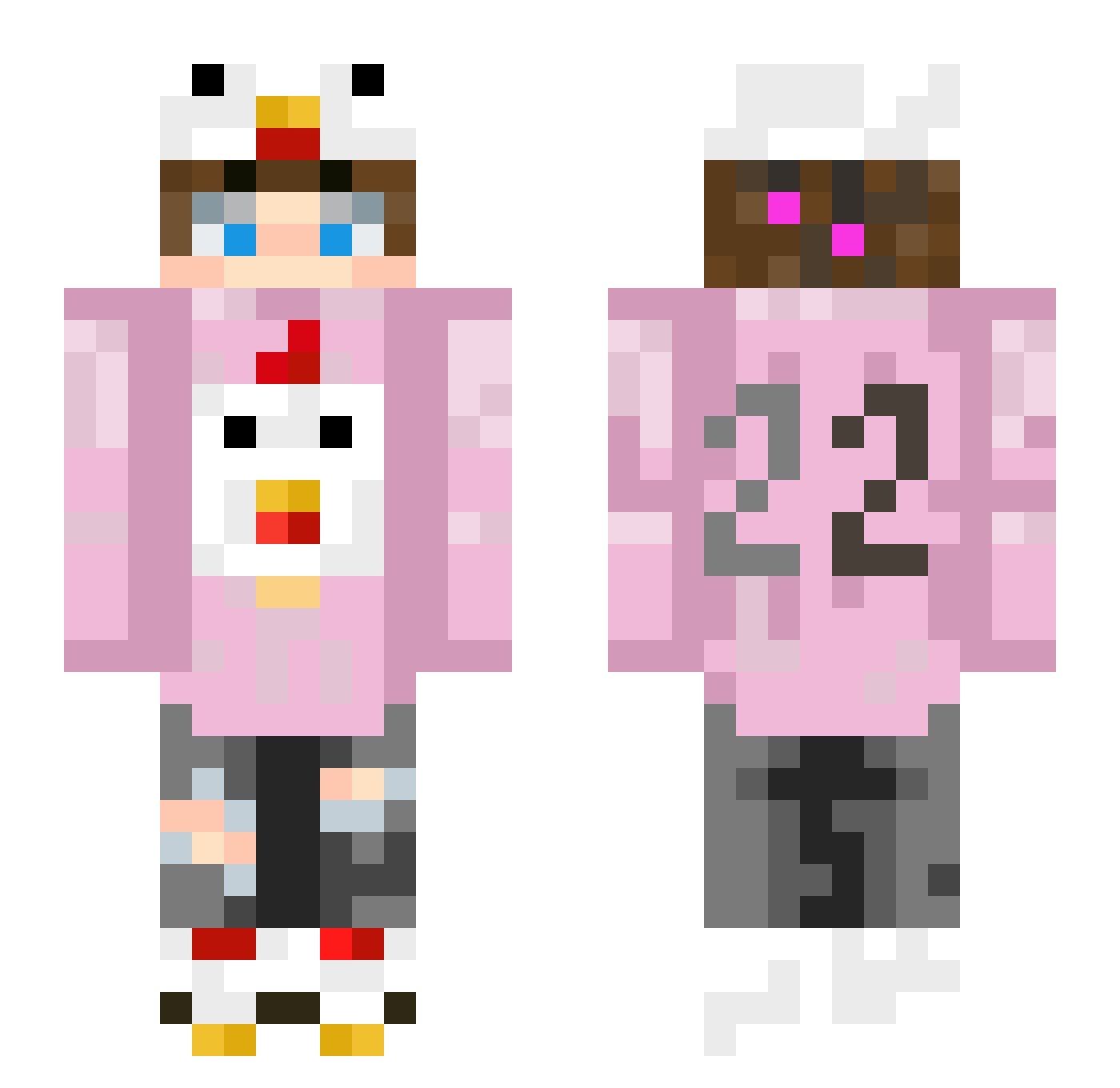 Blitzaw Minecraft skin, front and back view