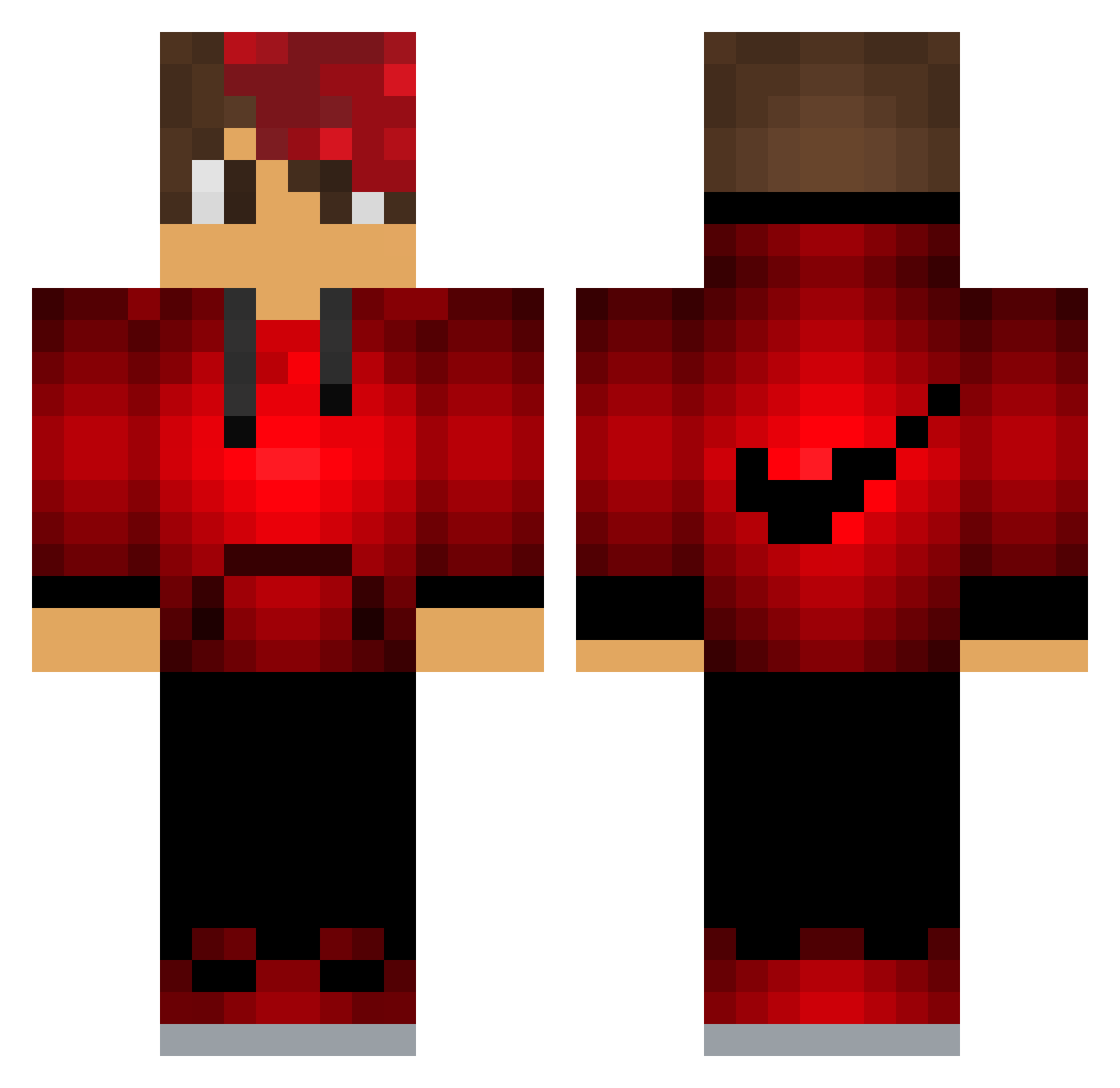 OfficialR4IN Minecraft skin, front and back view