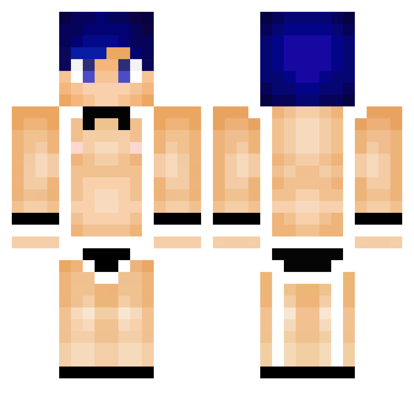 Rainbowfalls Minecraft skin, front and back view