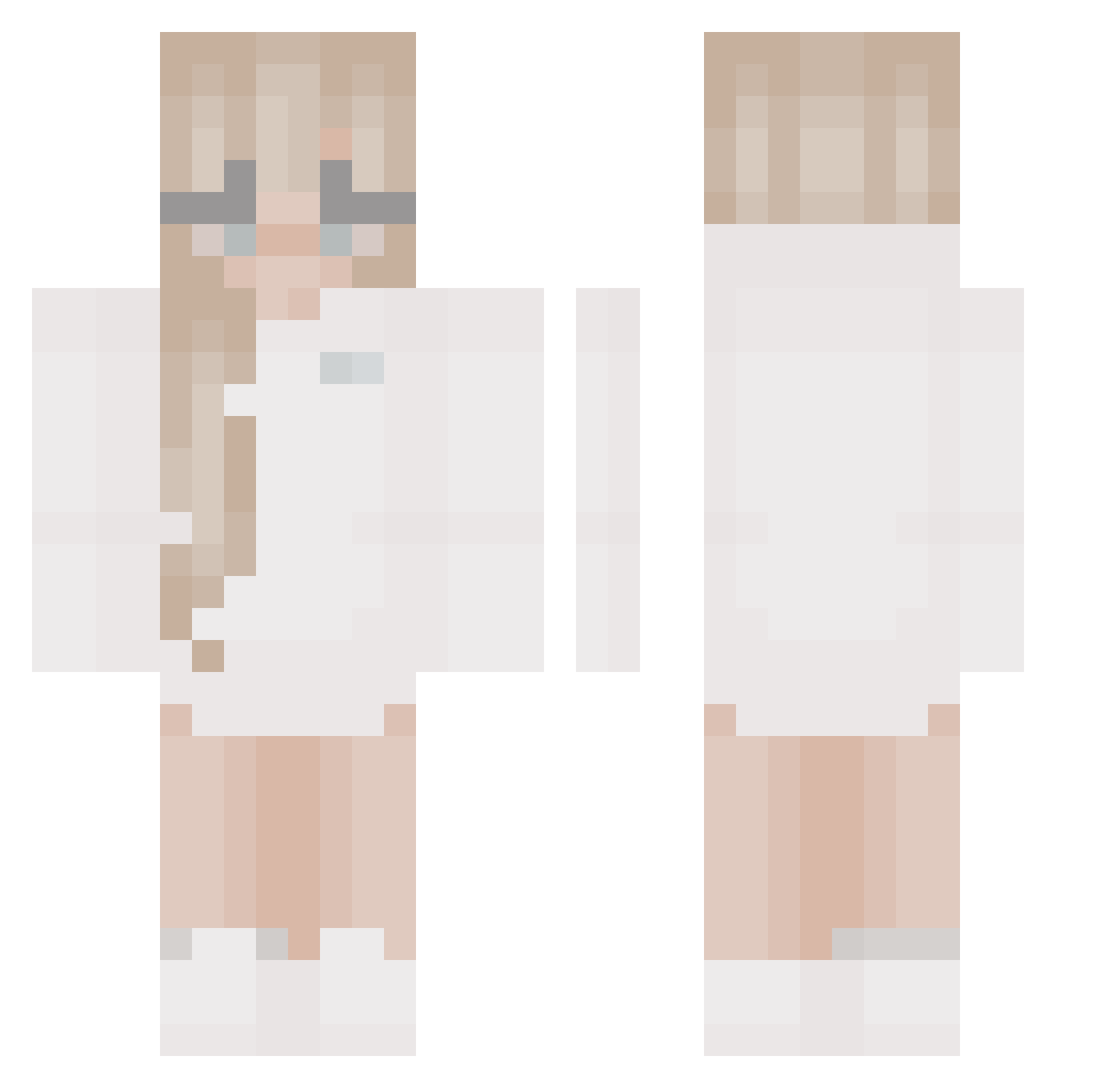 pawlowa Minecraft skin, front and back view