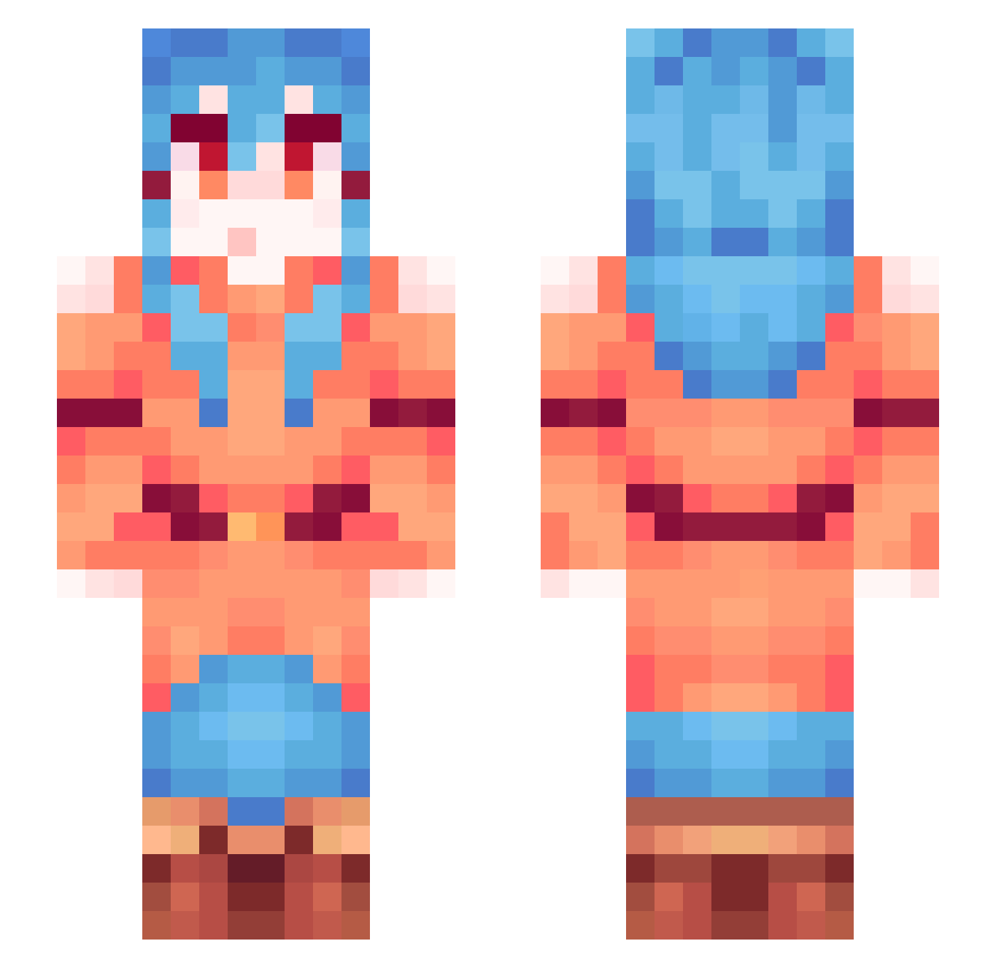 sirenas_ Minecraft skin, front and back view