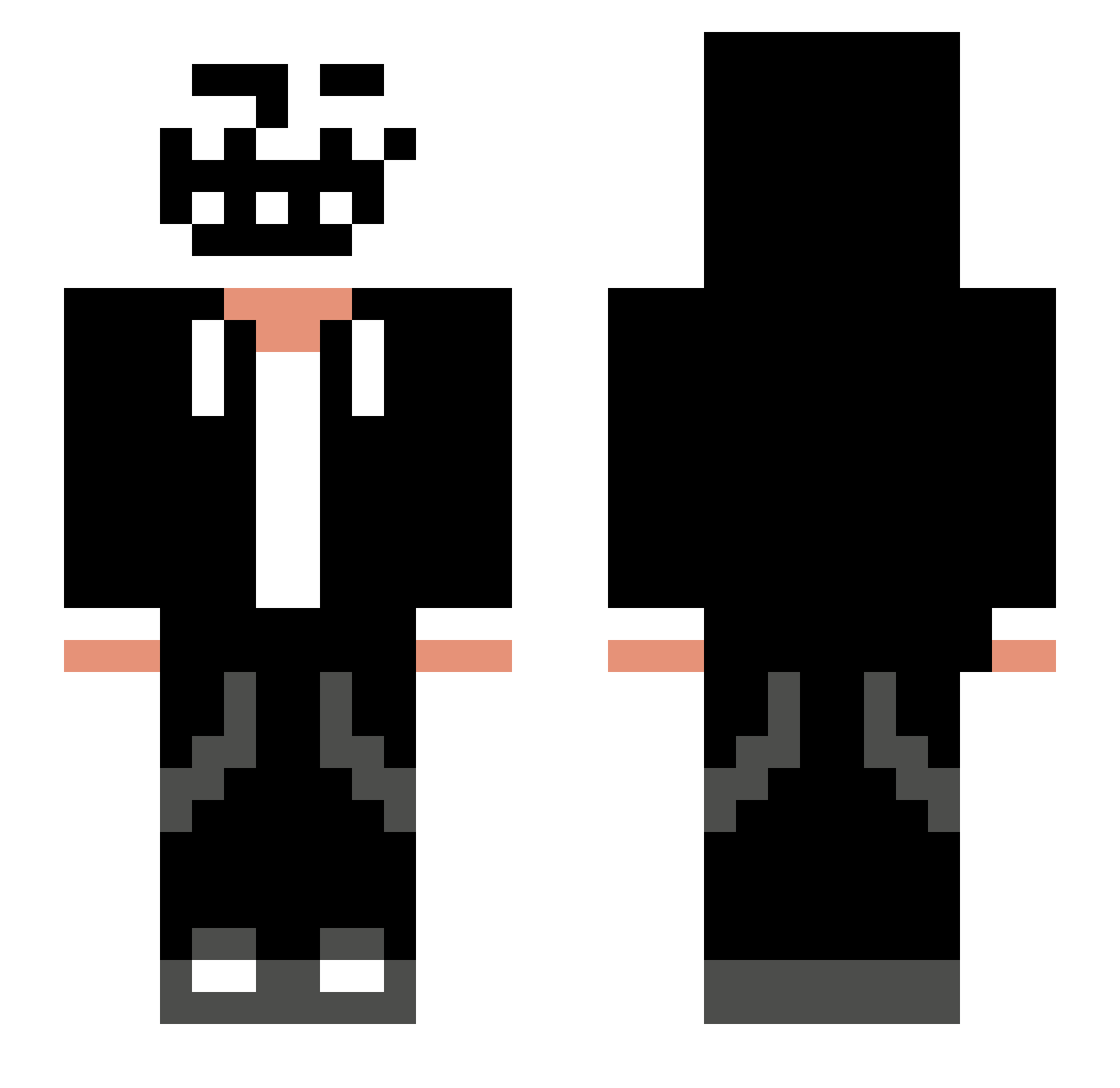 Ripplusha Minecraft skin, front and back view