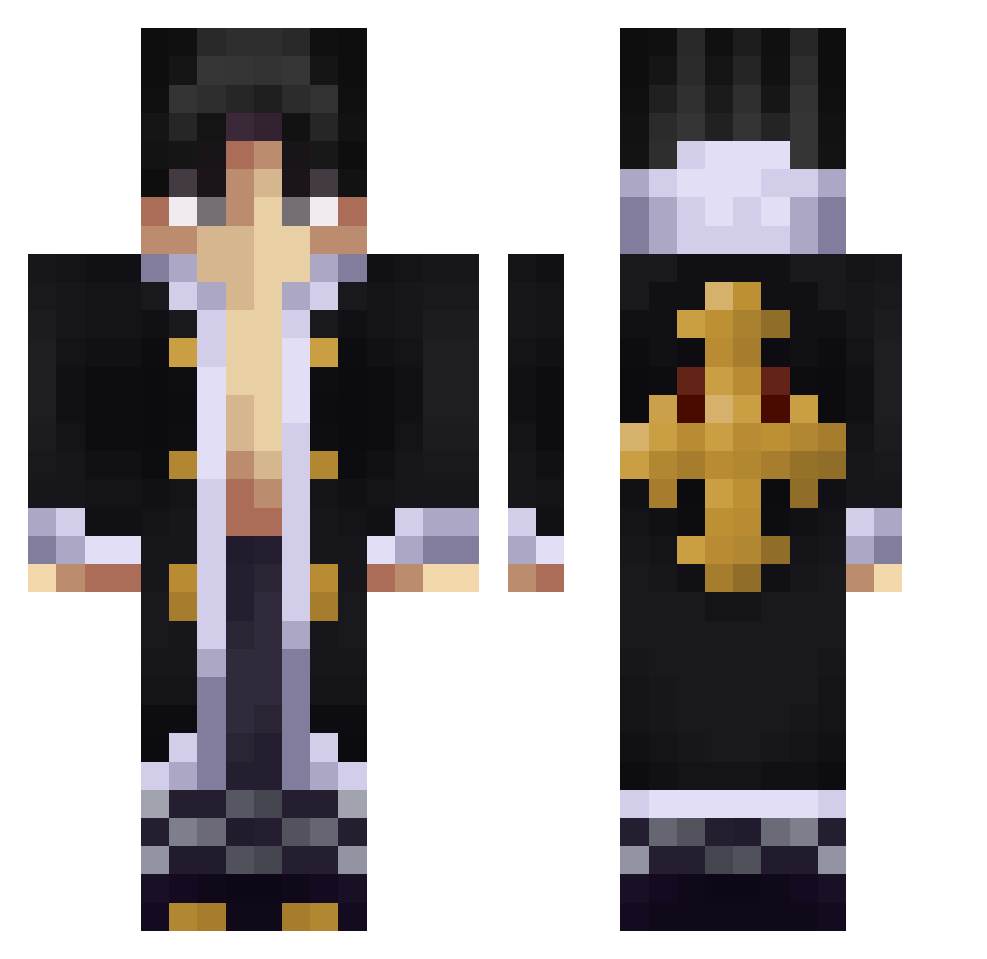 S4ndrey Minecraft skin, front and back view