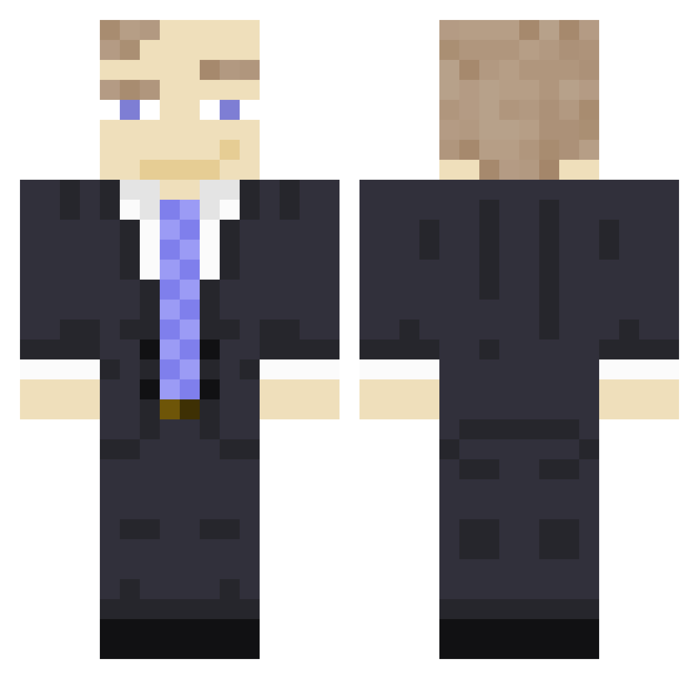 zueyethebanger Minecraft skin, front and back view