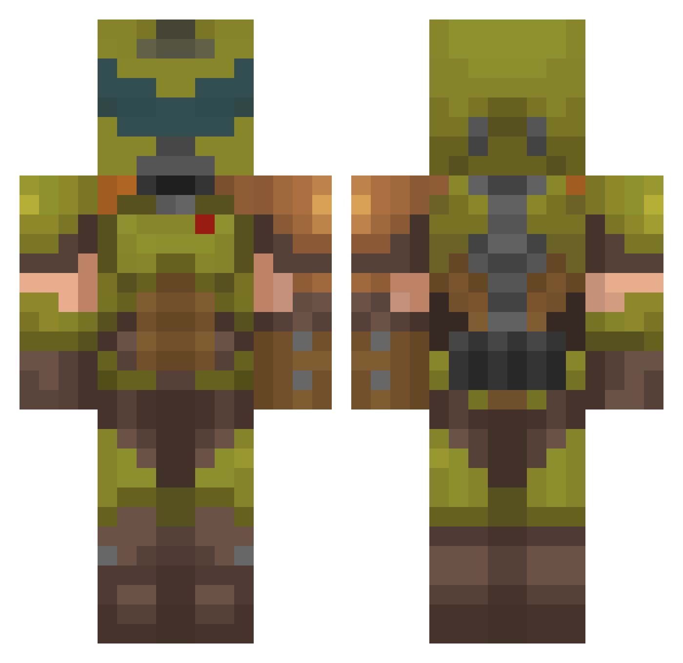 NoChoccyMilk Minecraft skin, front and back view