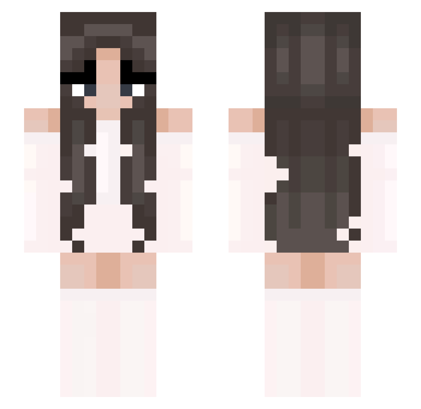rosieloll Minecraft skin, front and back view