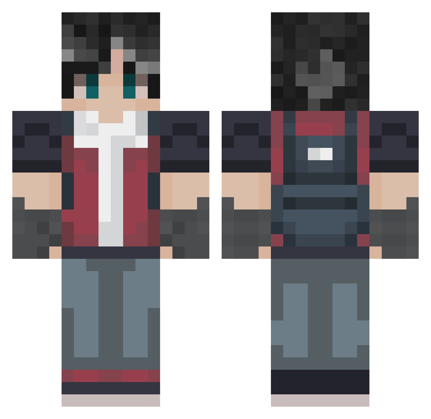 RyuCoden Minecraft skin, front and back view