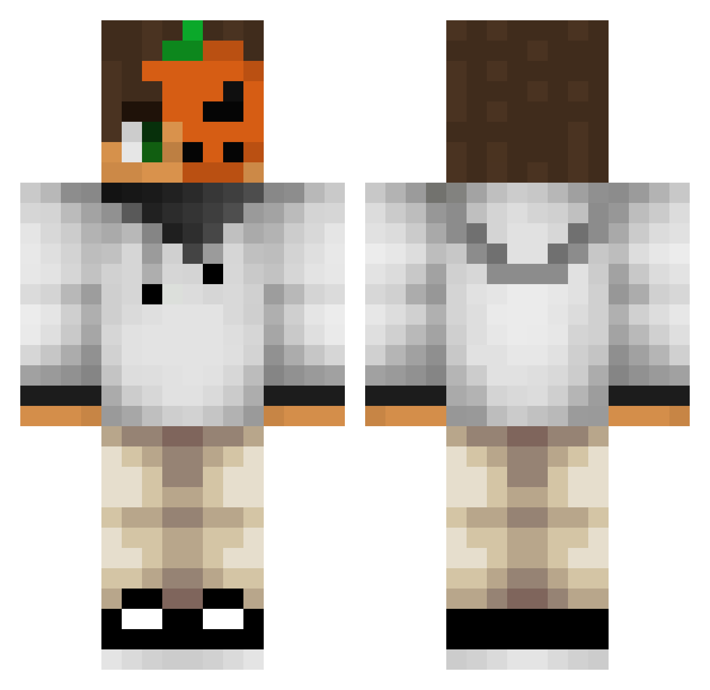 RayzanGaming Minecraft skin, front and back view