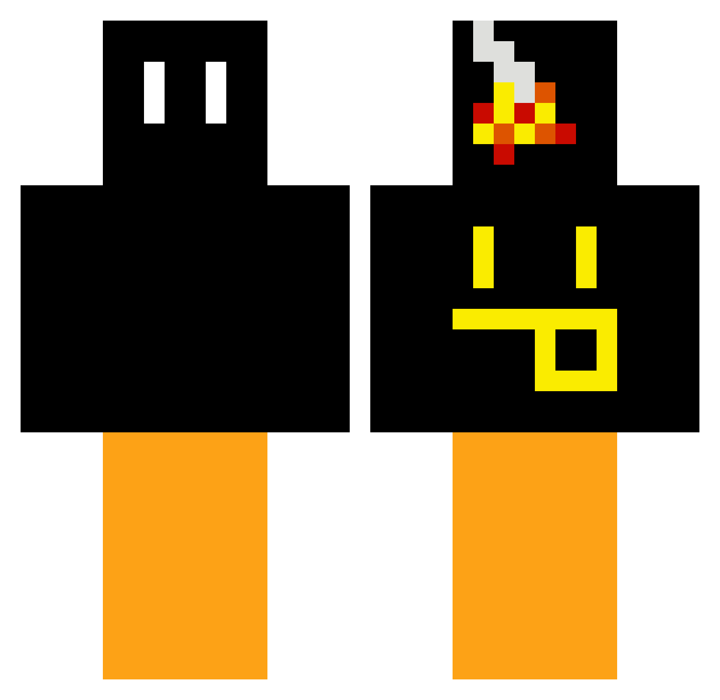 ExplosiveBom Minecraft skin, front and back view