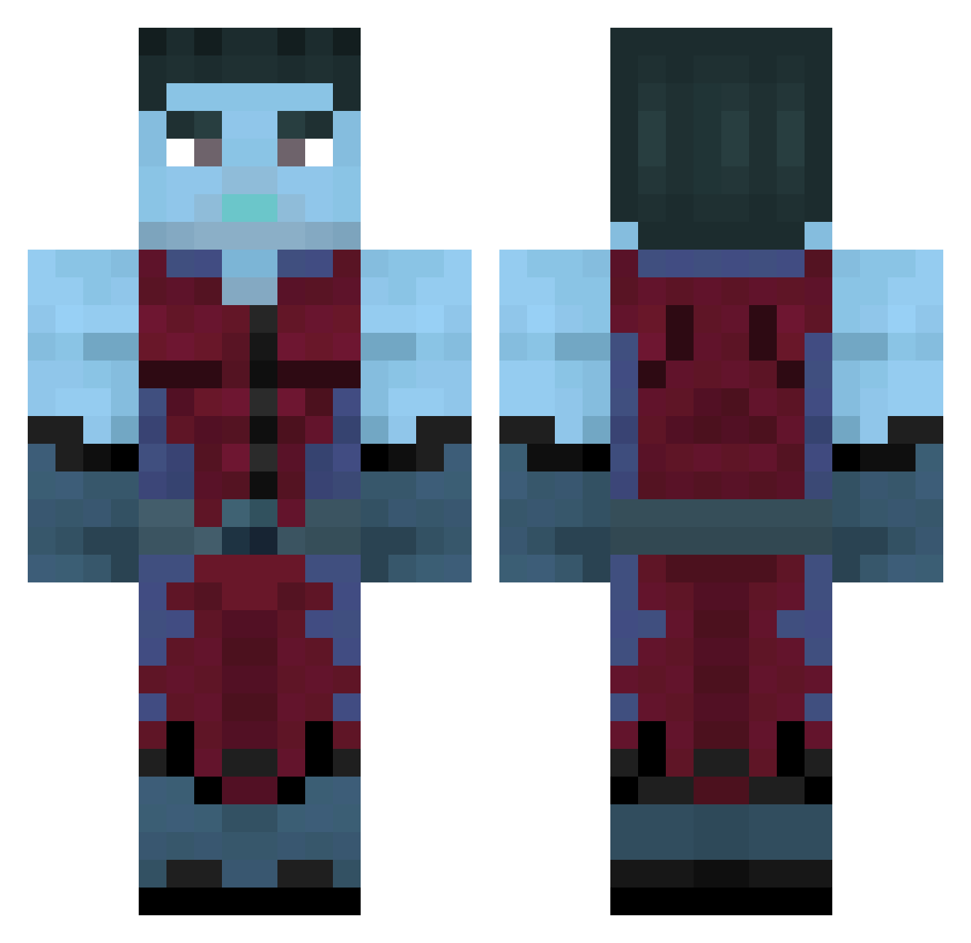 Mxnc250006 Minecraft skin, front and back view