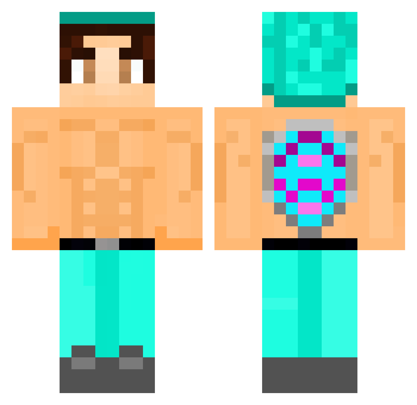 Pamxo Minecraft skin, front and back view