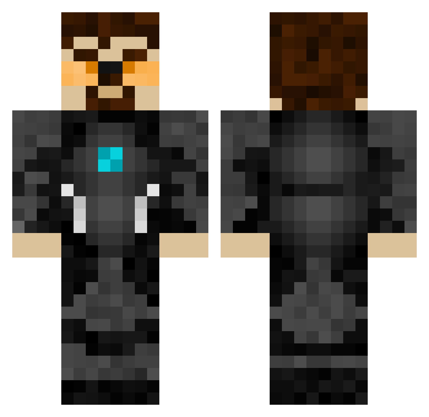Zucki01 Minecraft skin, front and back view