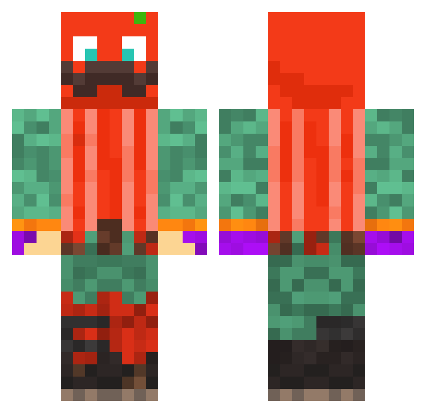 Vu30Hz Minecraft skin, front and back view