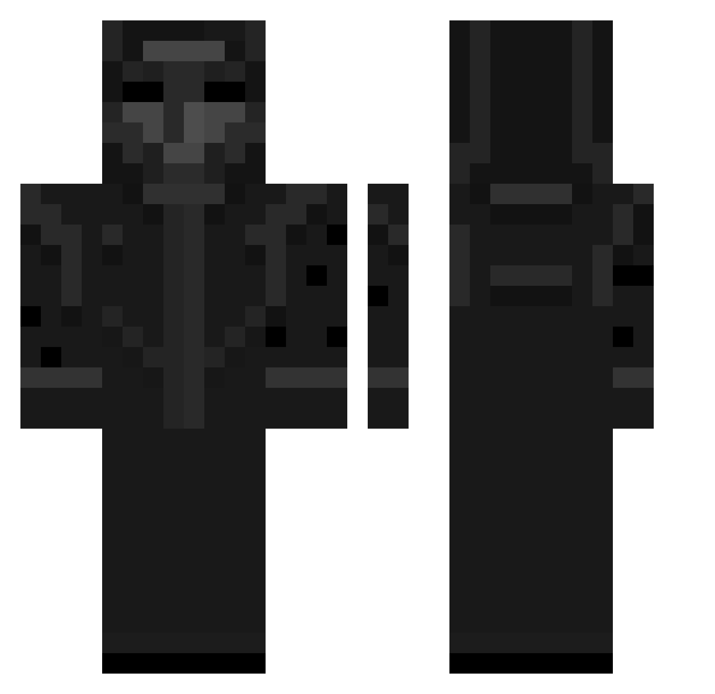 Frankeym0n Minecraft skin, front and back view