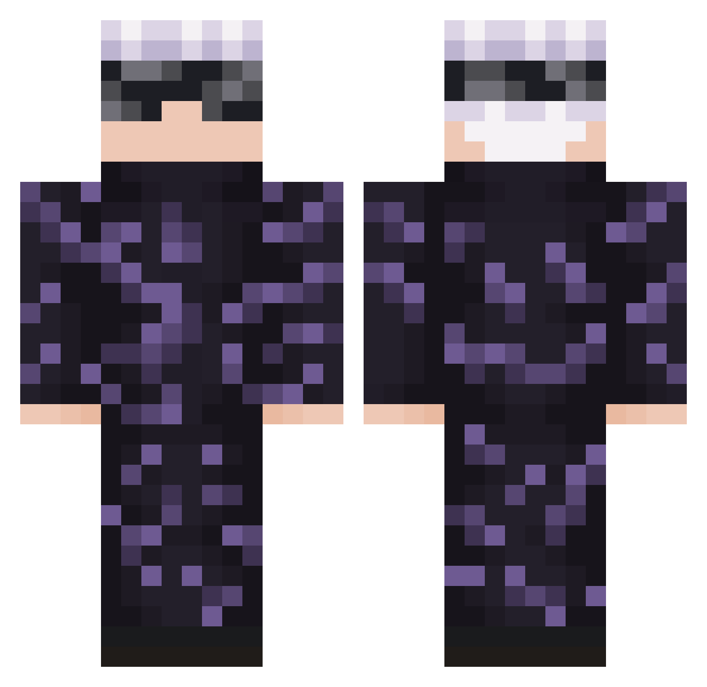 sakesoda Minecraft skin, front and back view