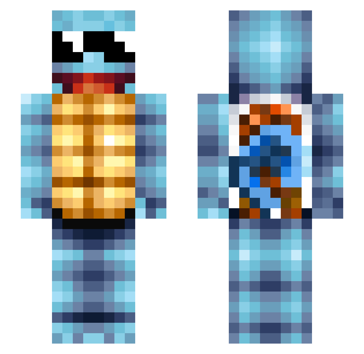Canners Minecraft skin, front and back view