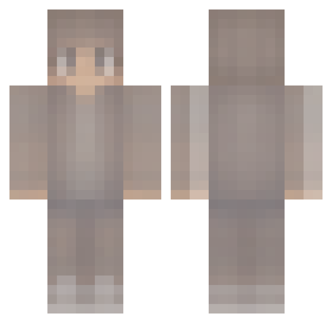 TABFWSPSICC Minecraft skin, front and back view