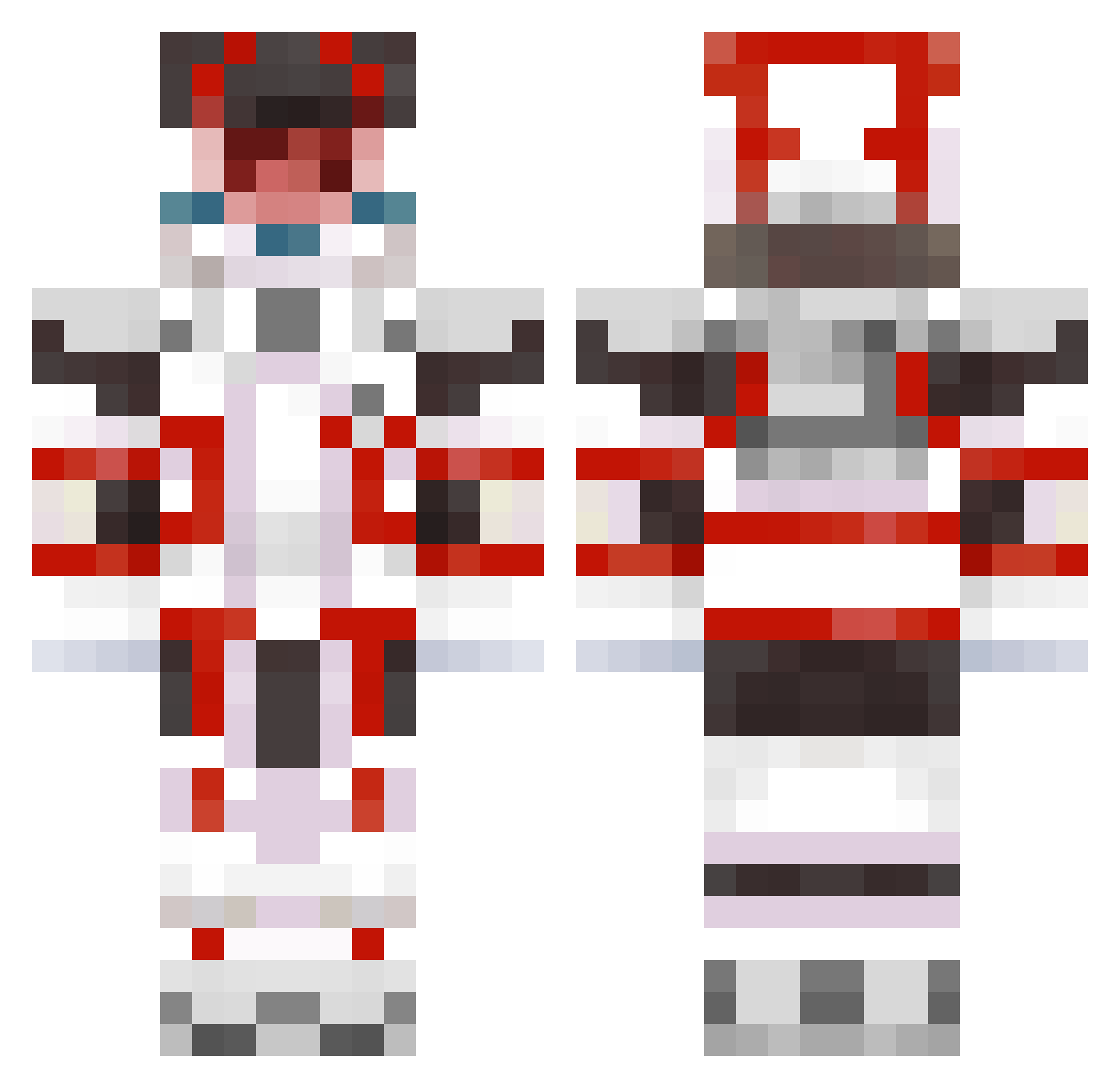 Howzer59 Minecraft skin, front and back view
