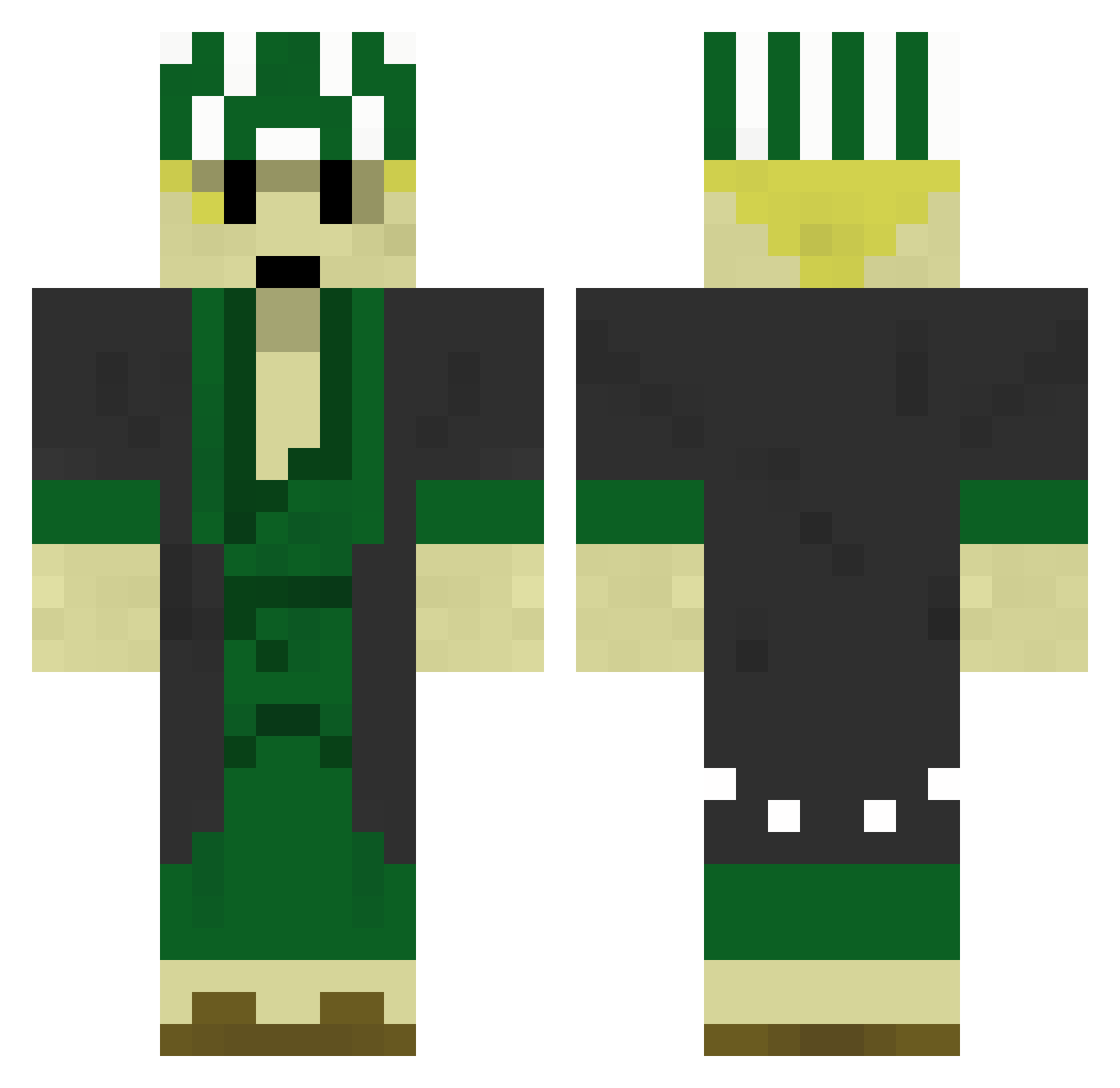 Nye Minecraft skin, front and back view