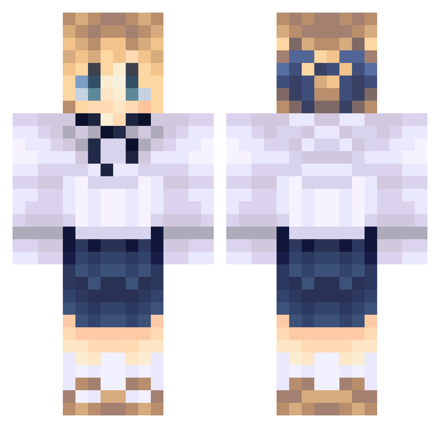 kasteh Minecraft skin, front and back view
