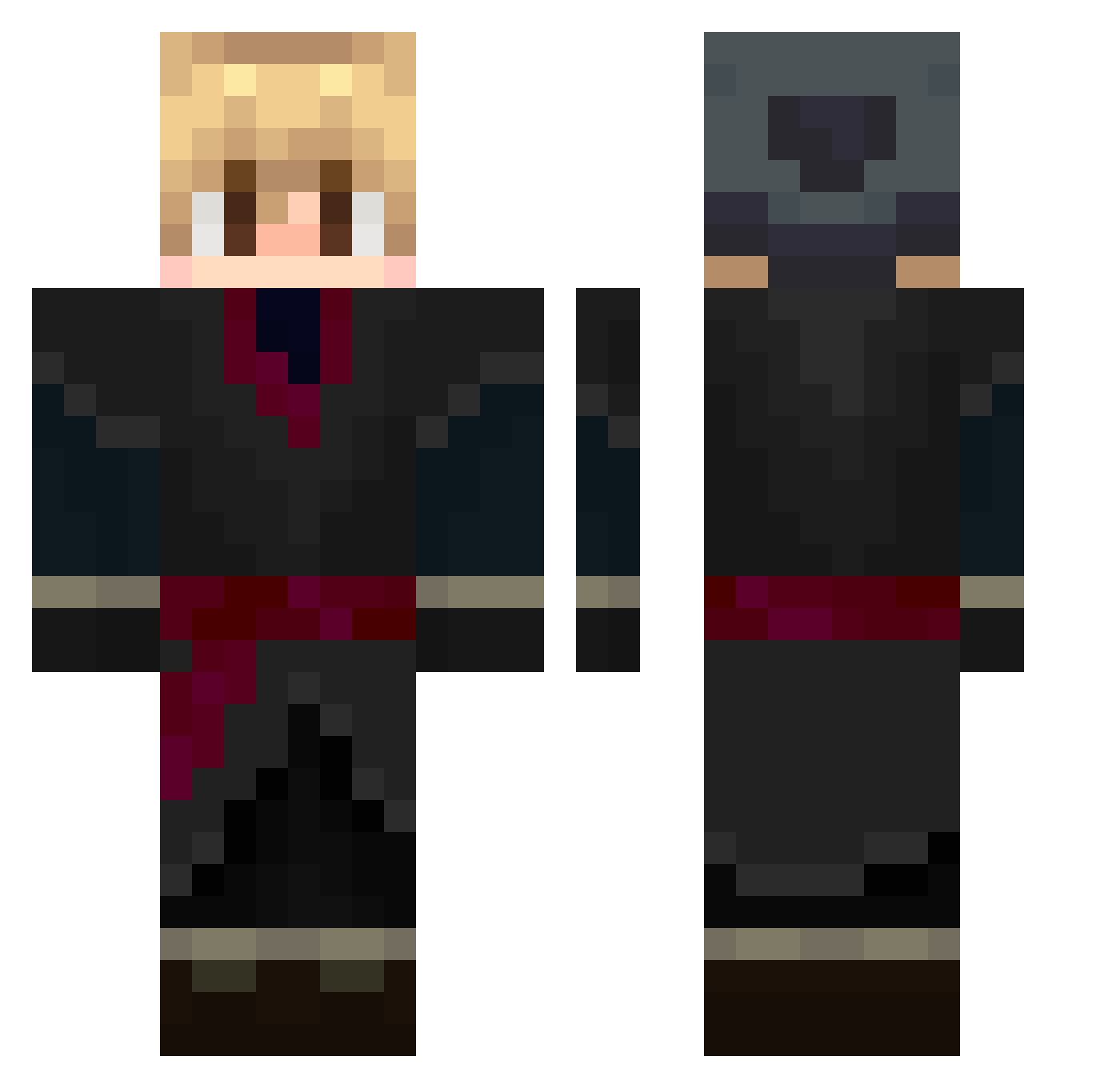 Luccanxz Minecraft skin, front and back view