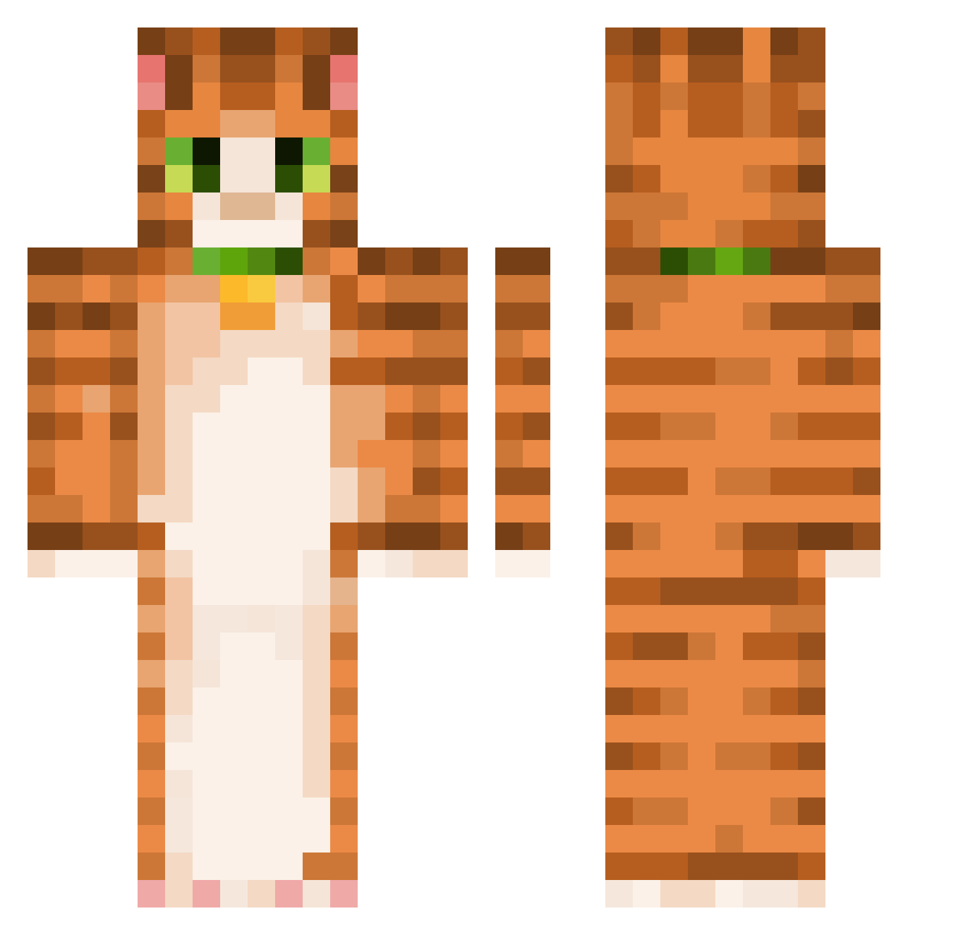 3quartsofflour Minecraft skin, front and back view