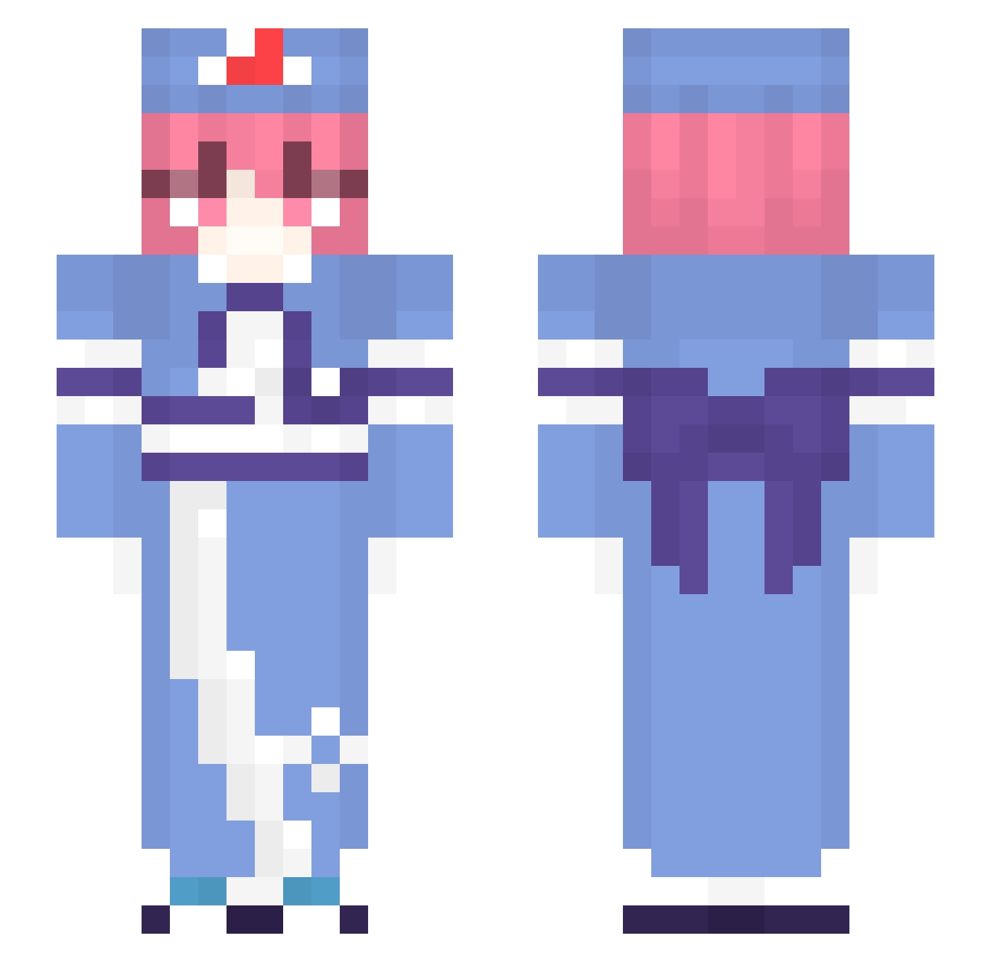 FezesLiquida Minecraft skin, front and back view