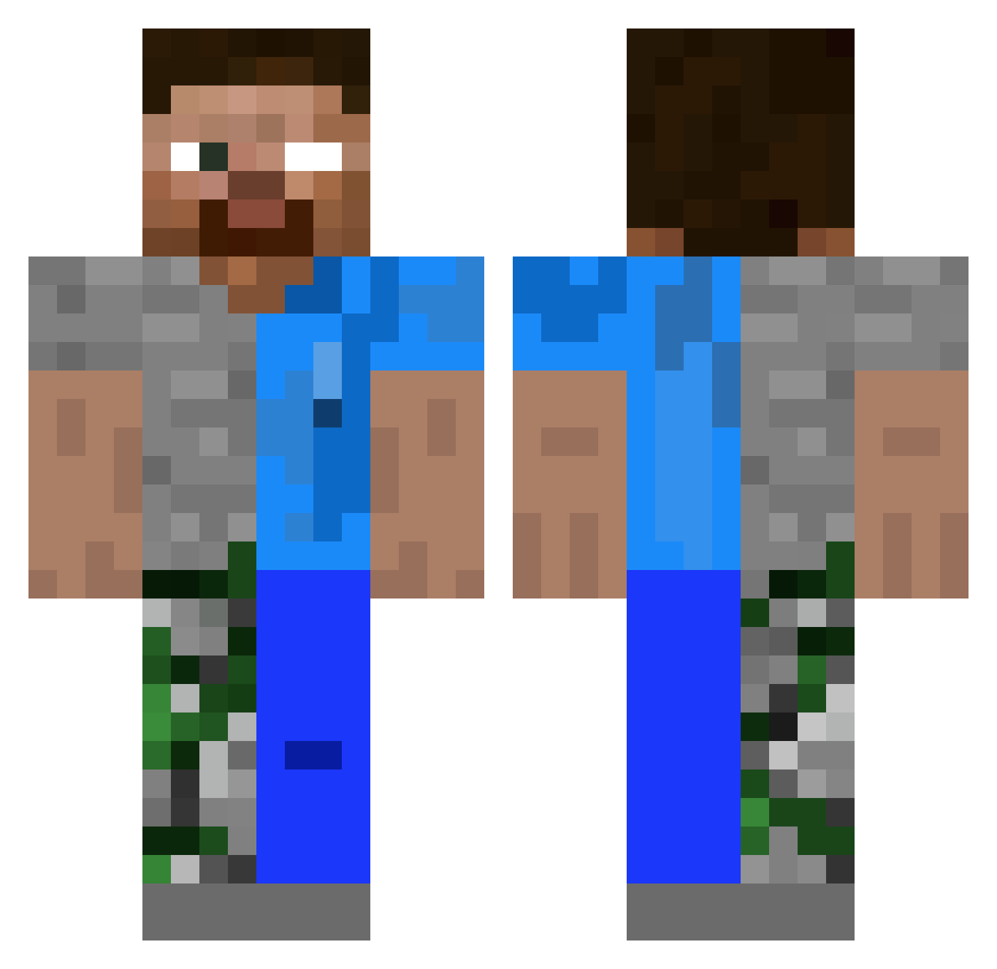 stravist Minecraft skin, front and back view