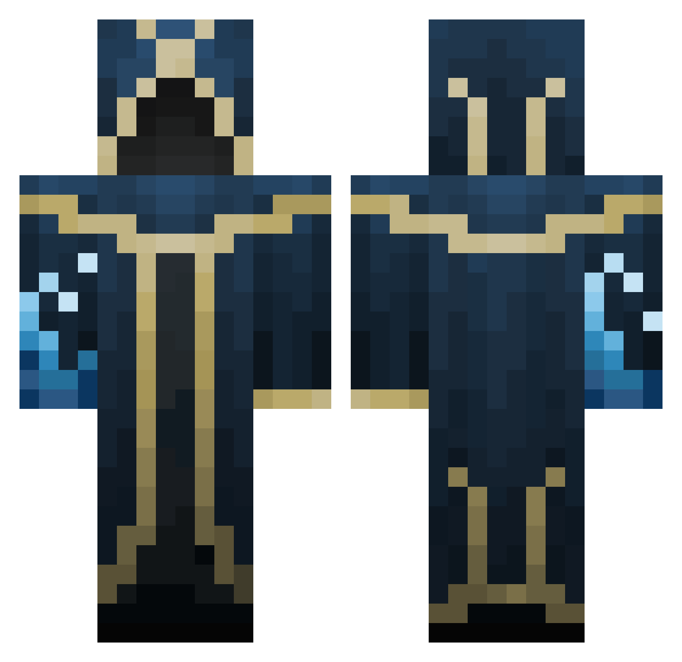 Mikad02 Minecraft skin, front and back view