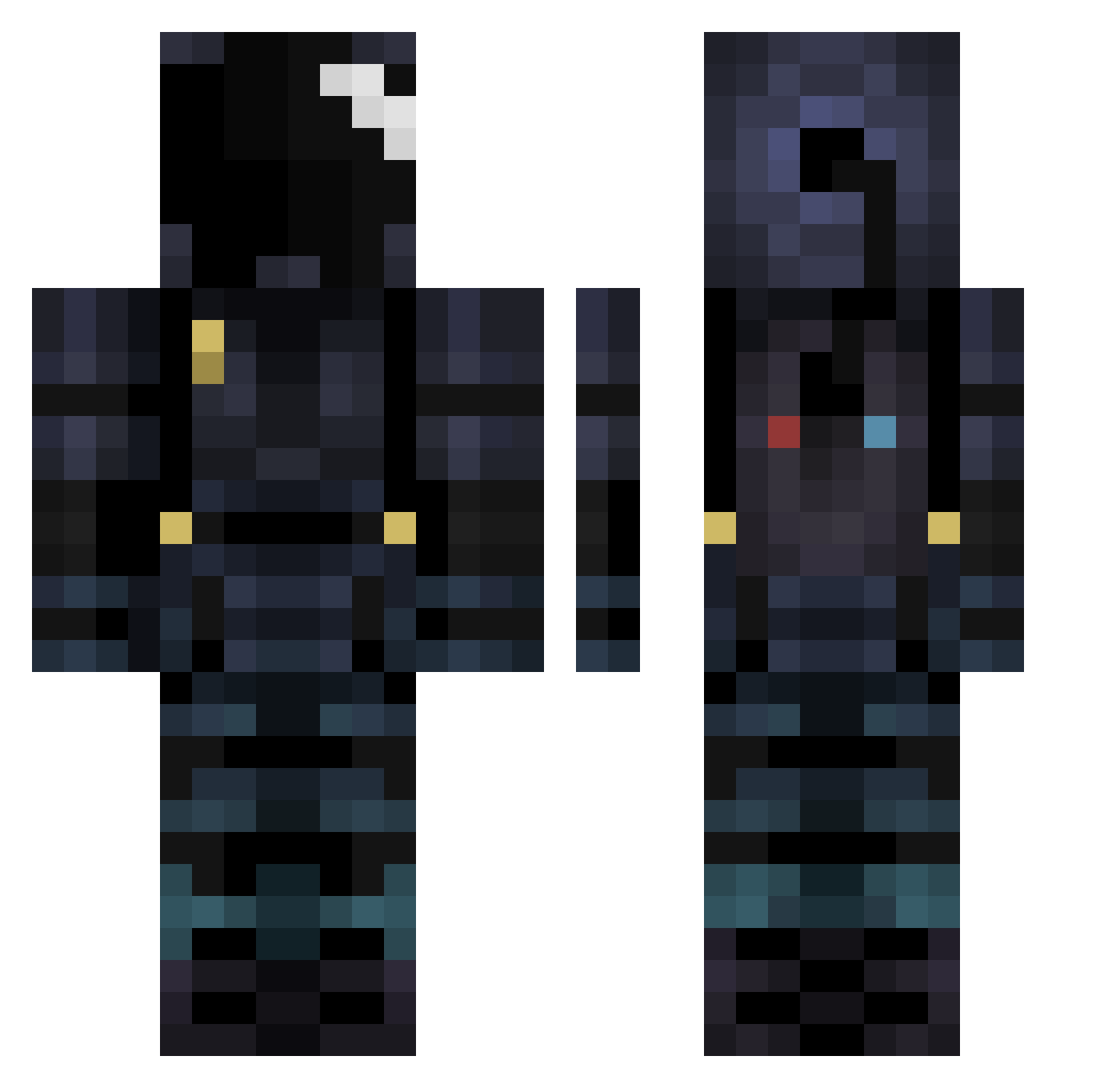 AdAstra_Nino Minecraft skin, front and back view
