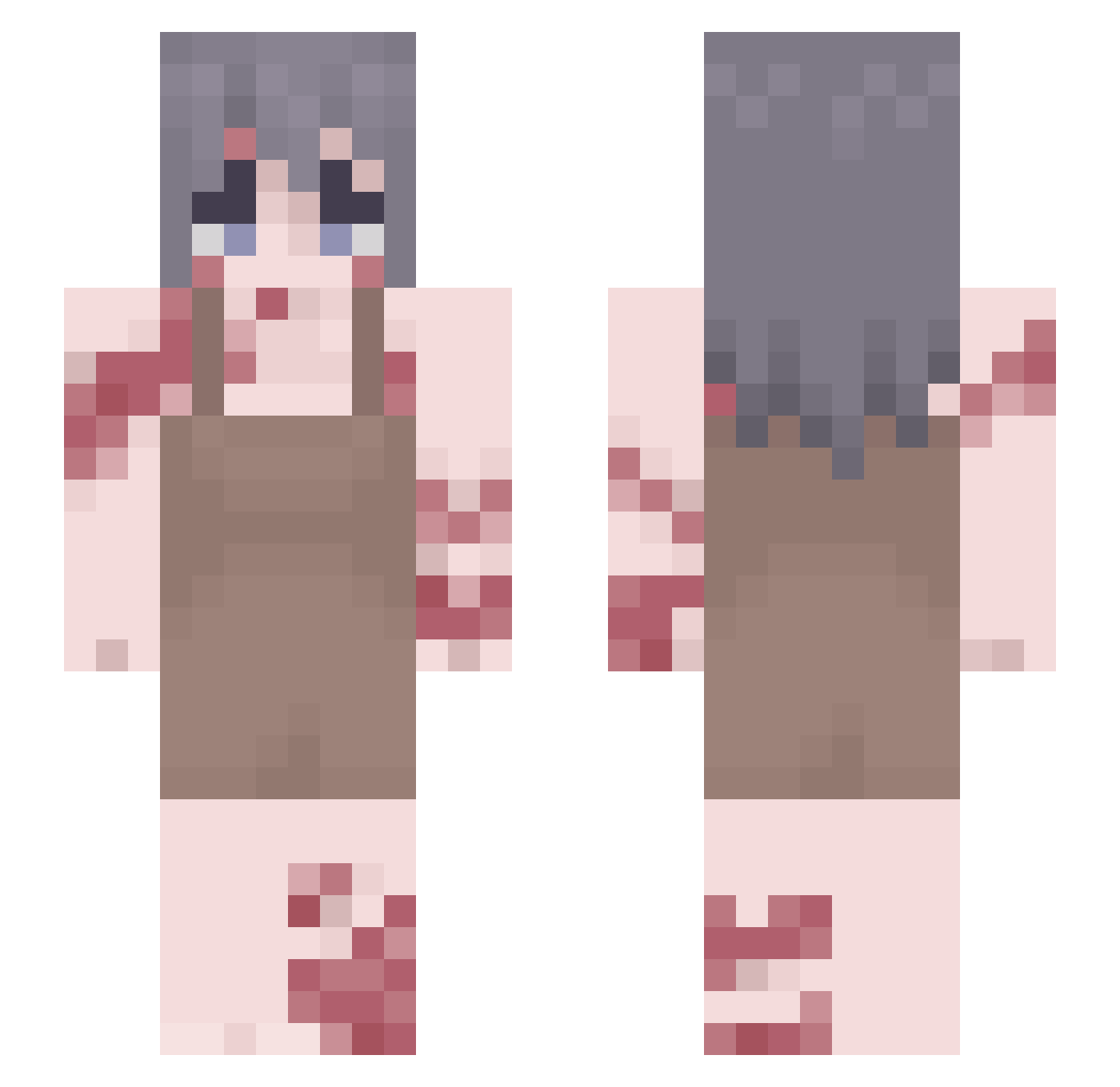 yTsuki24 Minecraft skin, front and back view